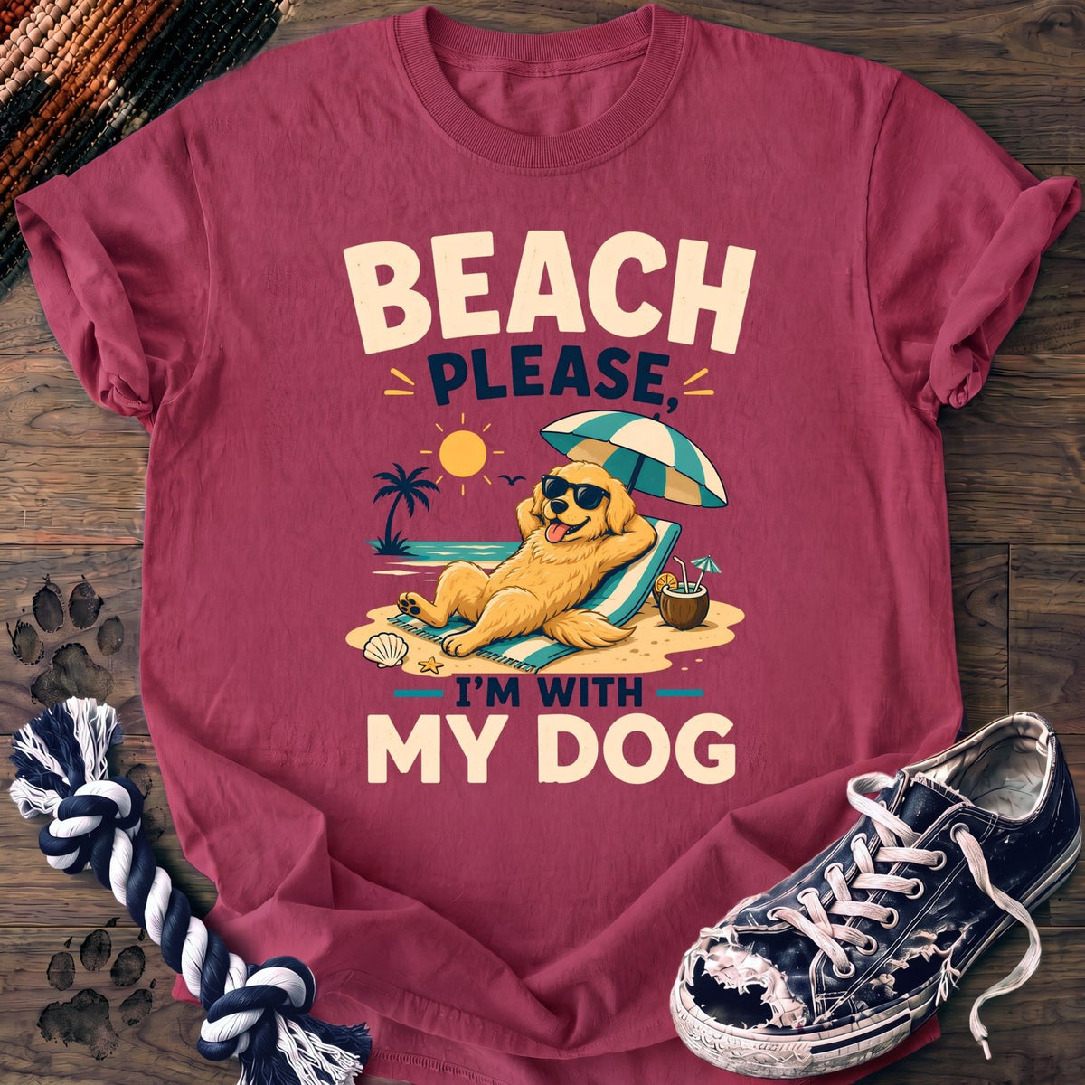 Beach Please Im With My Dog - Golden Retriever - PAWSSION CLUB