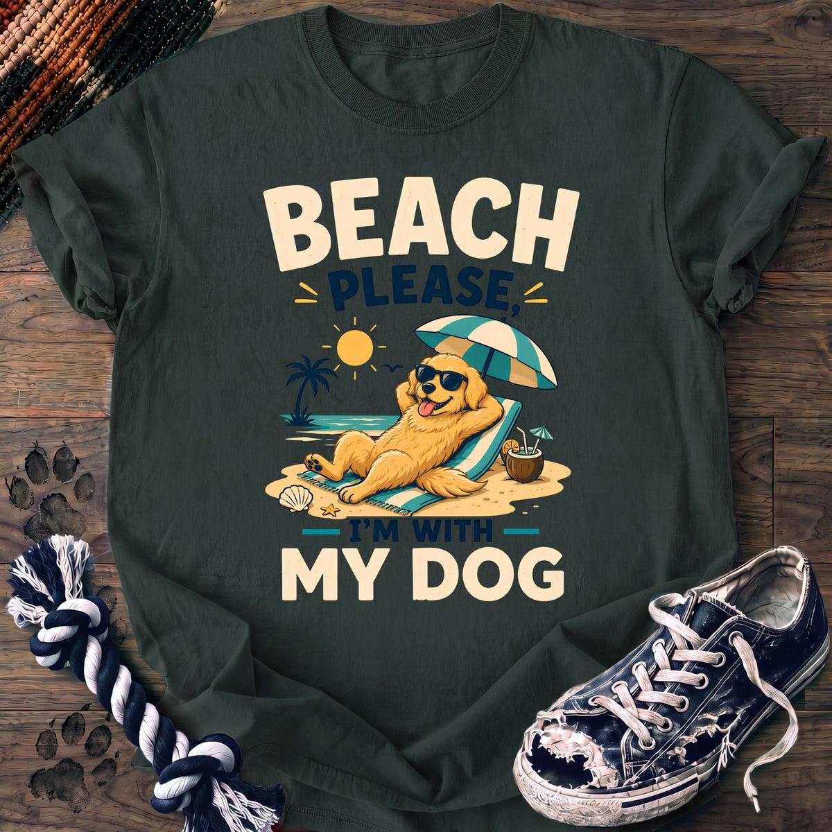 Beach Please Im With My Dog - Golden Retriever - PAWSSION CLUB