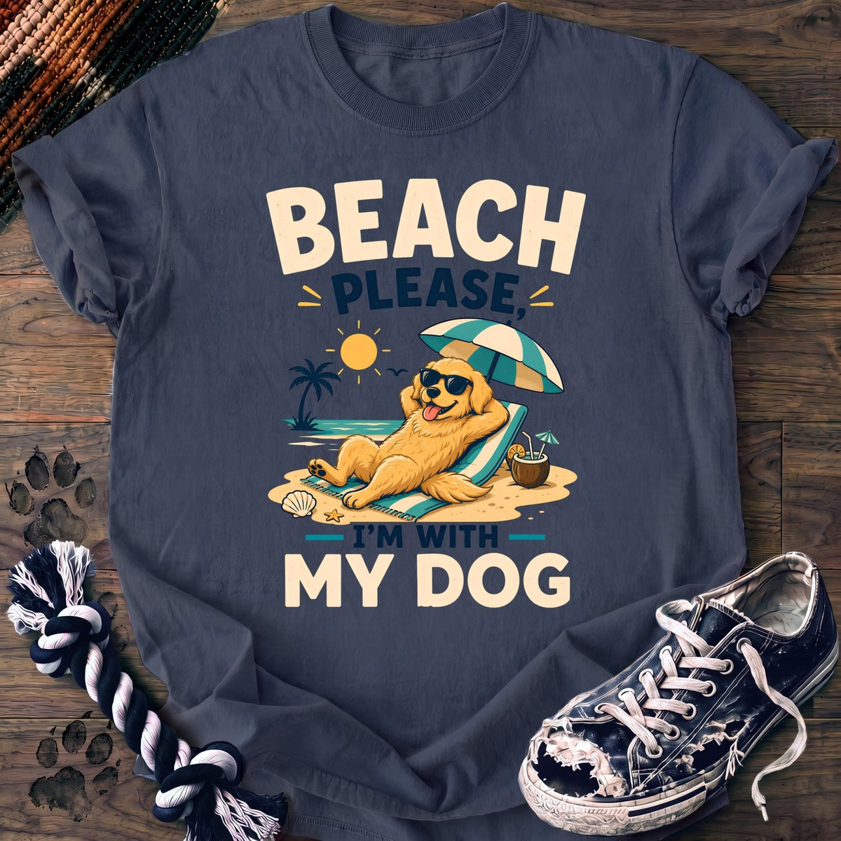 Beach Please Im With My Dog - Golden Retriever - PAWSSION CLUB