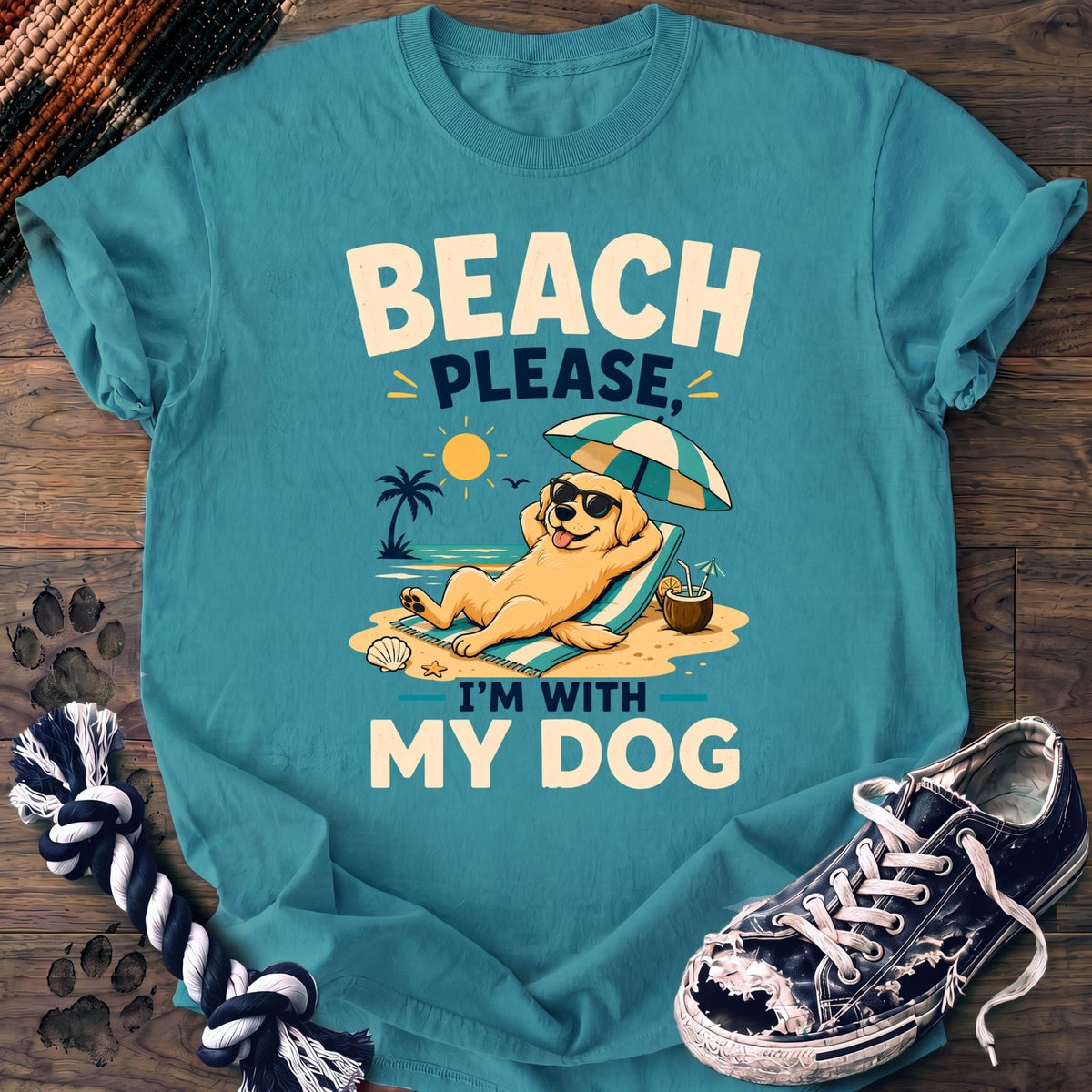 Beach Please Im With My Dog - Golden Retriever - PAWSSION CLUB