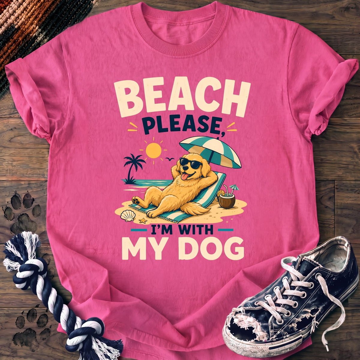 Beach Please Im With My Dog - Golden Retriever - PAWSSION CLUB