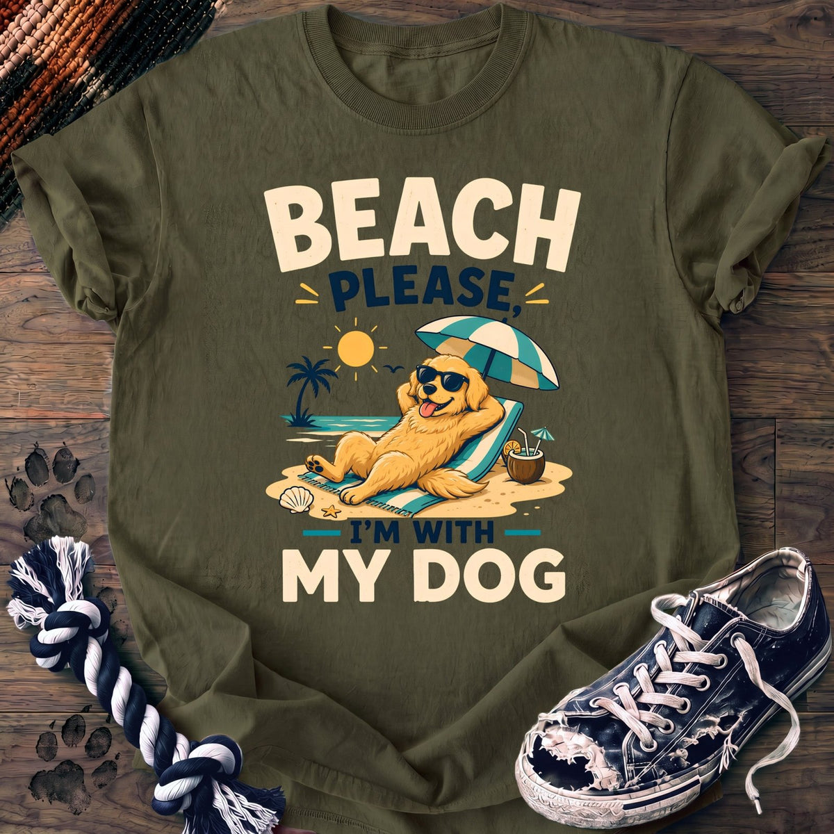Beach Please Im With My Dog - Golden Retriever - PAWSSION CLUB