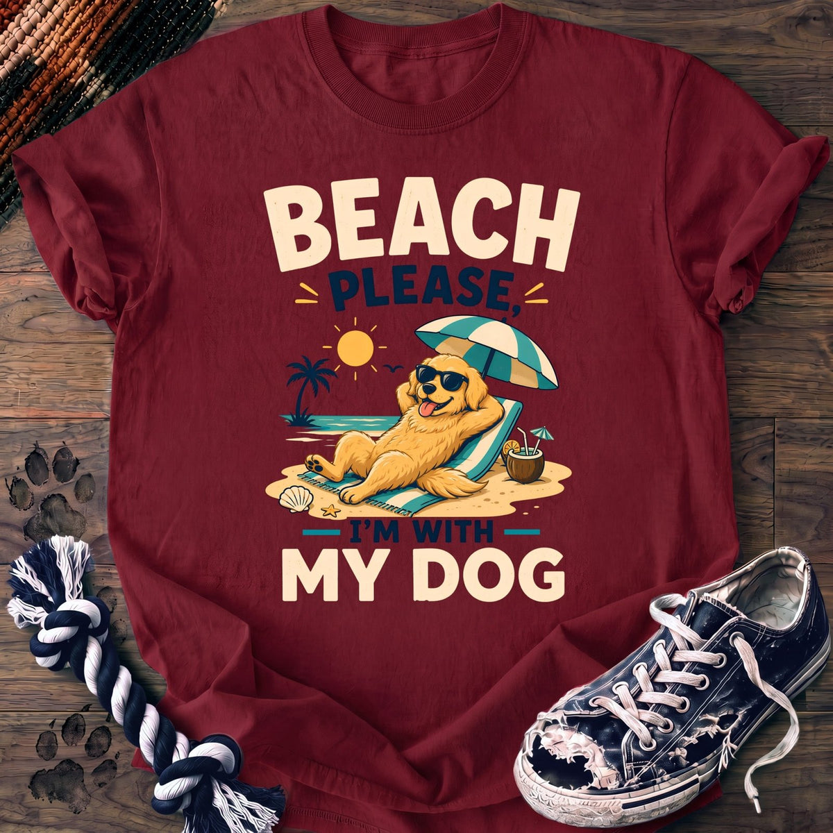 Beach Please Im With My Dog - Golden Retriever - PAWSSION CLUB