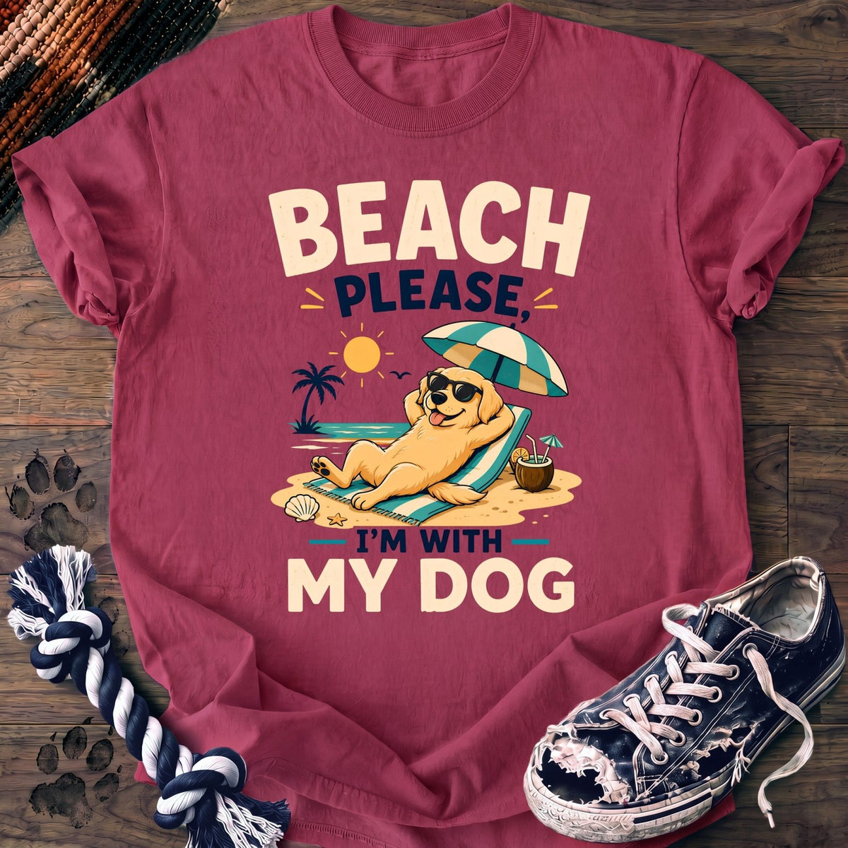 Beach Please Im With My Dog - Golden Retriever - PAWSSION CLUB