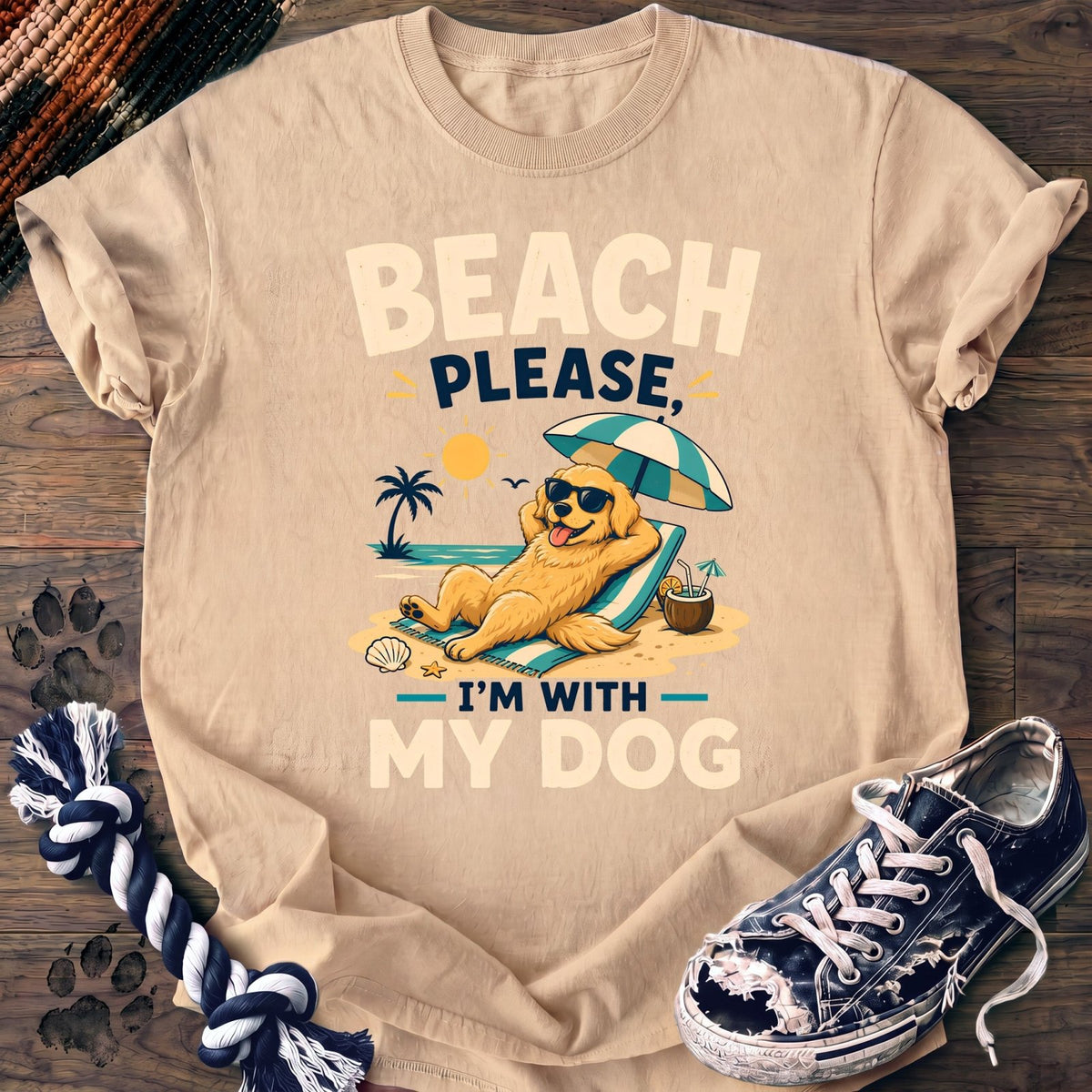 Beach Please Im With My Dog - Golden Retriever - PAWSSION CLUB