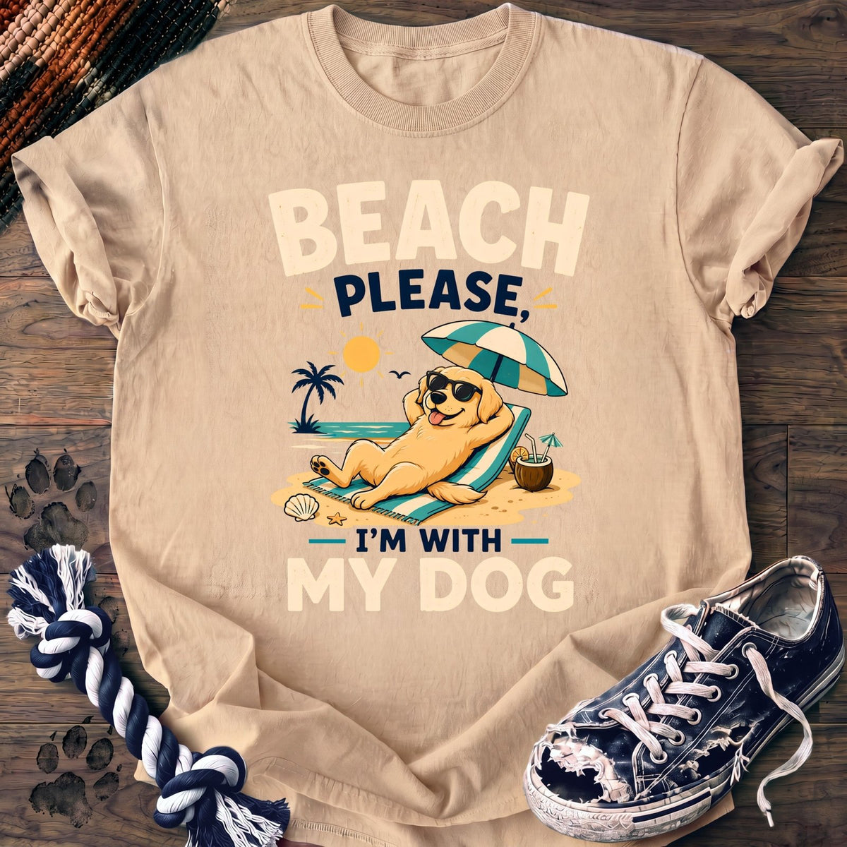 Beach Please Im With My Dog - Golden Retriever - PAWSSION CLUB