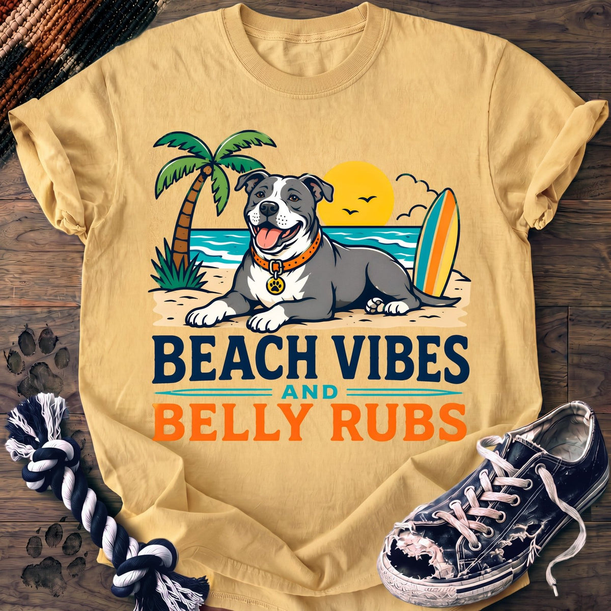Beach Vibes And Belly Rubs - Pitbull - PAWSSION CLUB