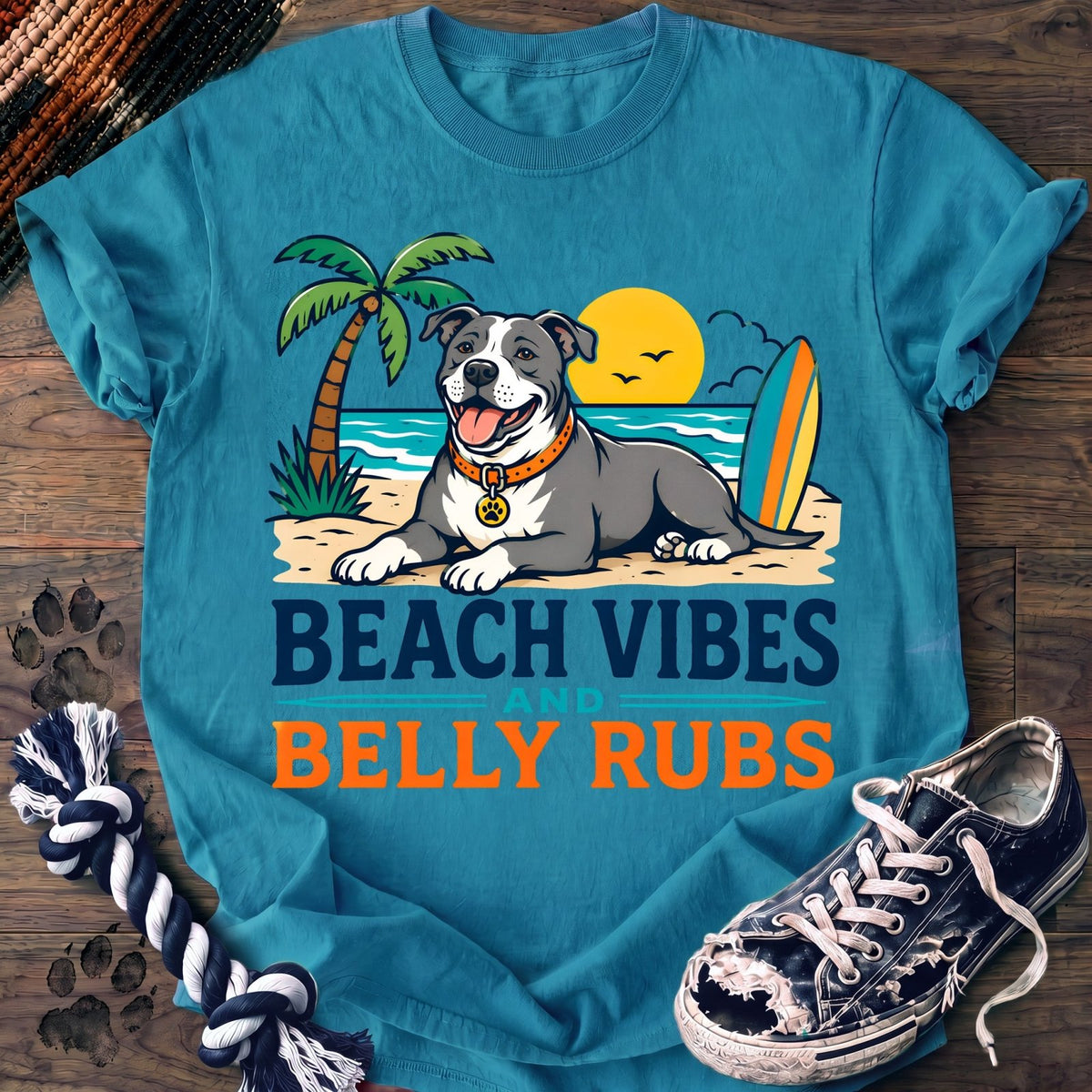 Beach Vibes And Belly Rubs - Pitbull - PAWSSION CLUB