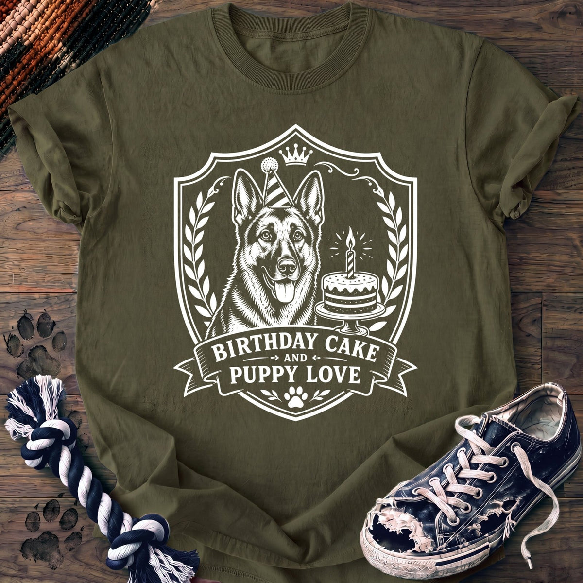 Birthday Cake And Puppy Love - German Shepherd - PAWSSION CLUB