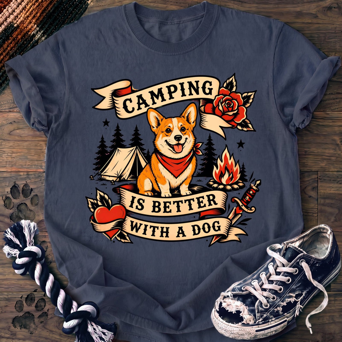 Camping Is Better With A Dog - Corgi - PAWSSION CLUB