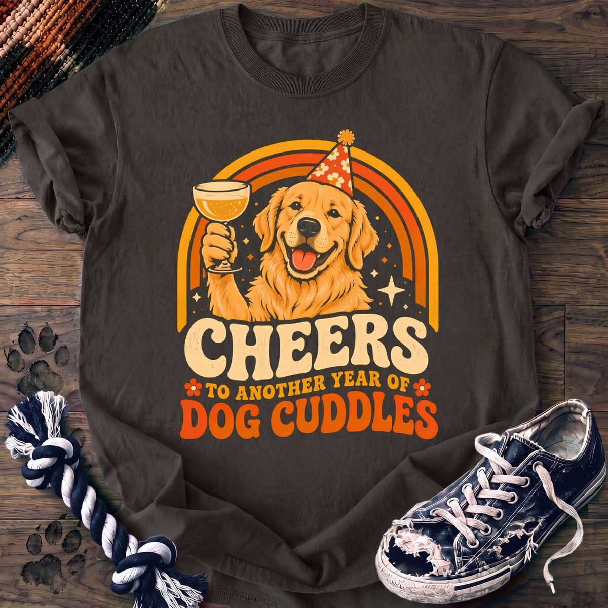 Cheers To Another Year Of Dog Cuddles - Golden Retriever - PAWSSION CLUB