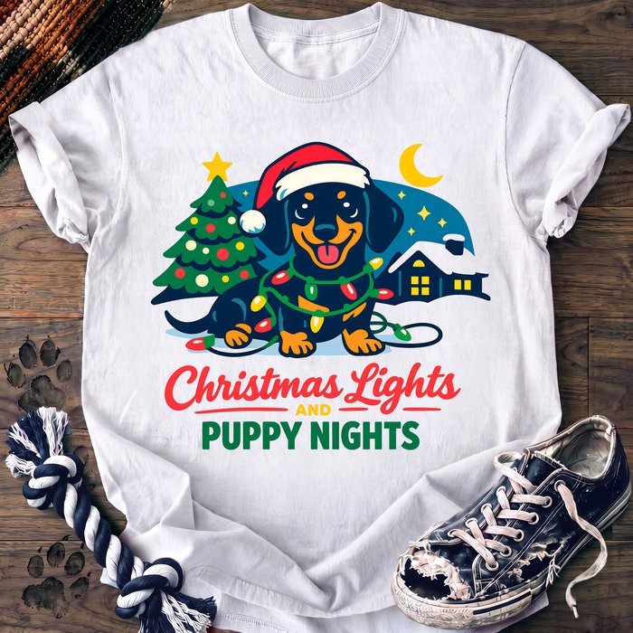 Christmas Lights And Puppy Nights - Dachshund - PAWSSION CLUB