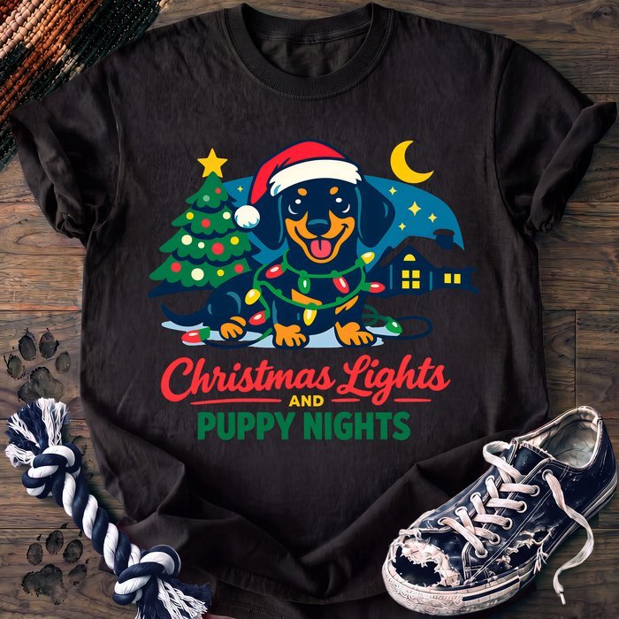 Christmas Lights And Puppy Nights - Dachshund - PAWSSION CLUB