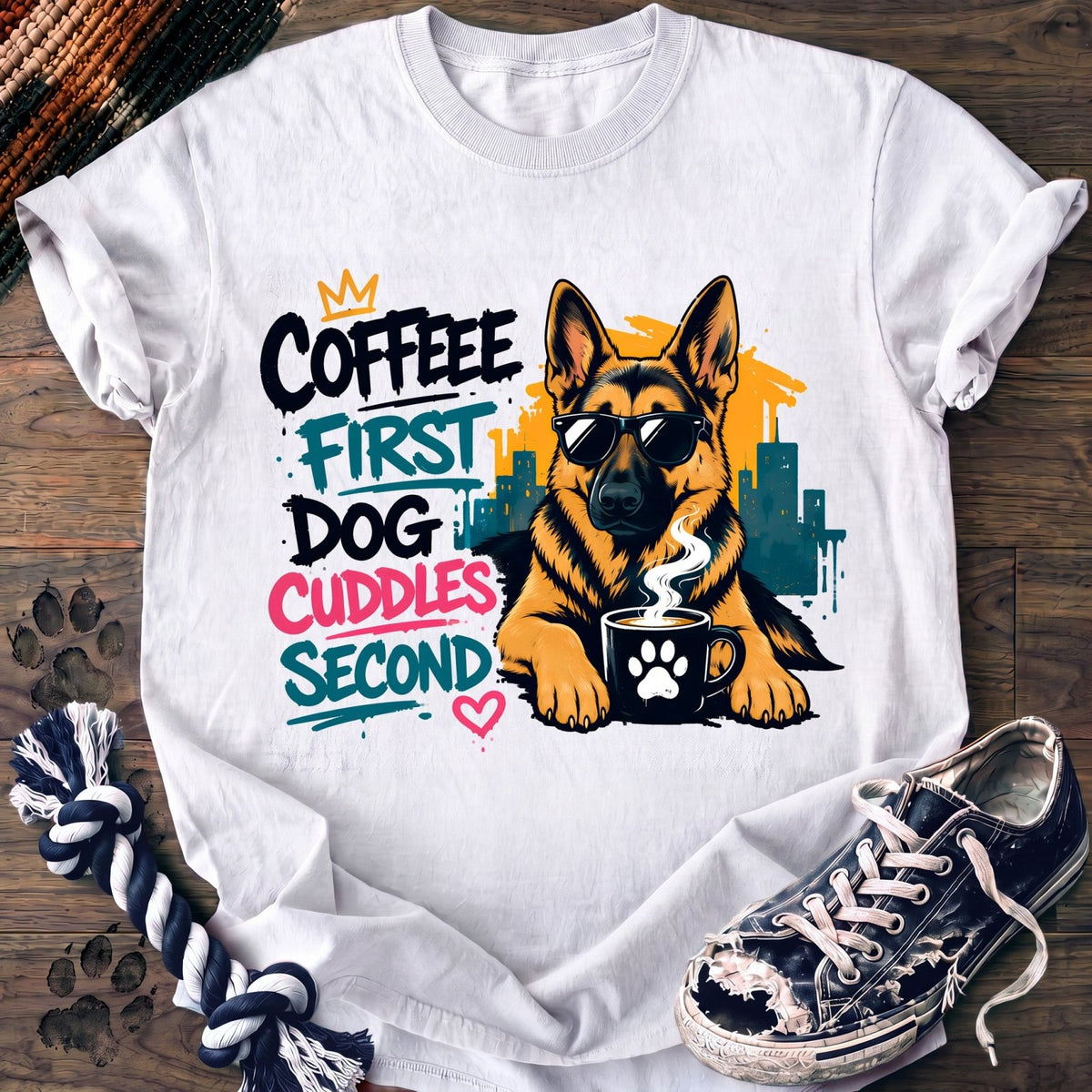 Coffee First Dog Cuddles Second - German Shepherd - PAWSSION CLUB