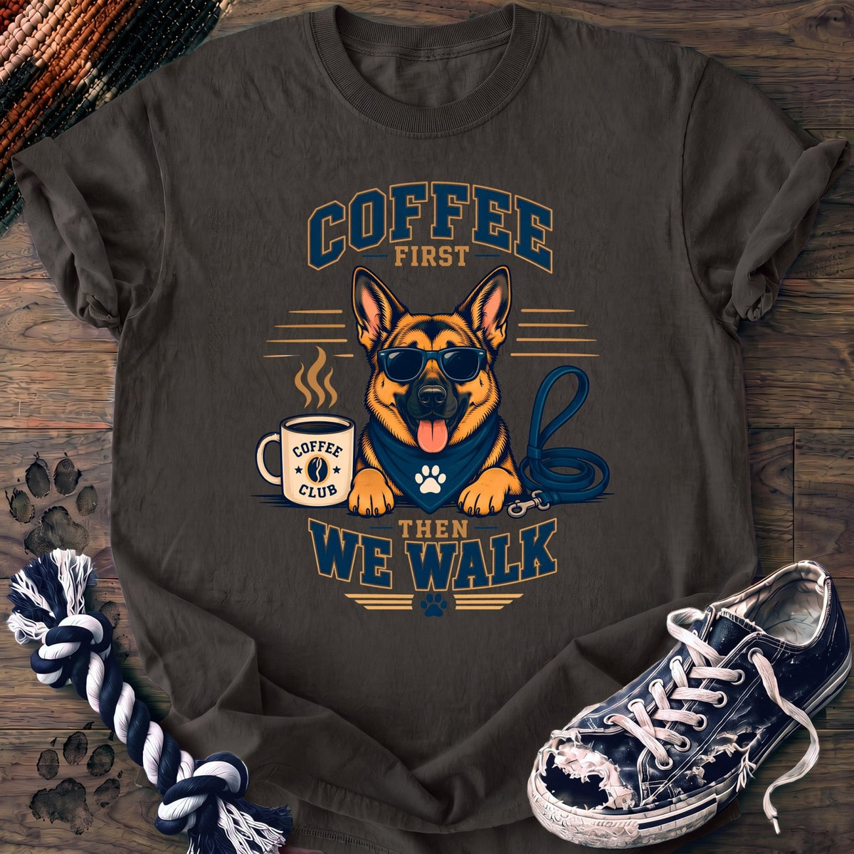 Coffee First Then We Walk - German Shepherd - PAWSSION CLUB