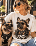 Custom Biker Portrait Dog T-Shirt – Personalized Pet Photo & Name - PAWSSION CLUB