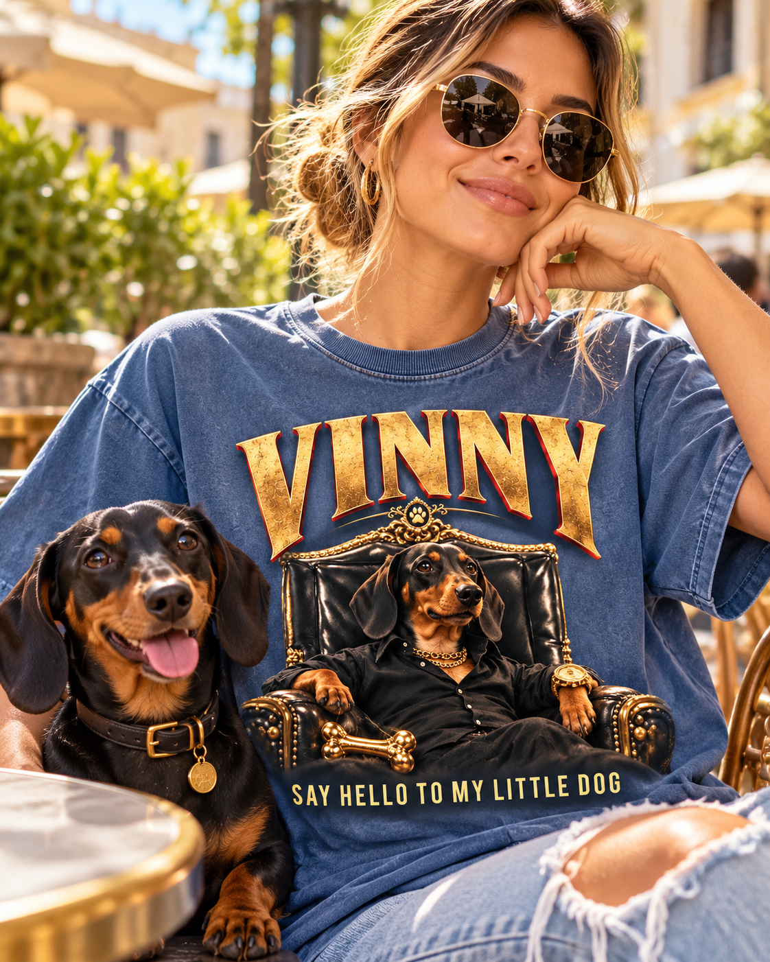 Custom Boss Dog T-Shirt – Personalized Pet Portrait & Name - PAWSSION CLUB
