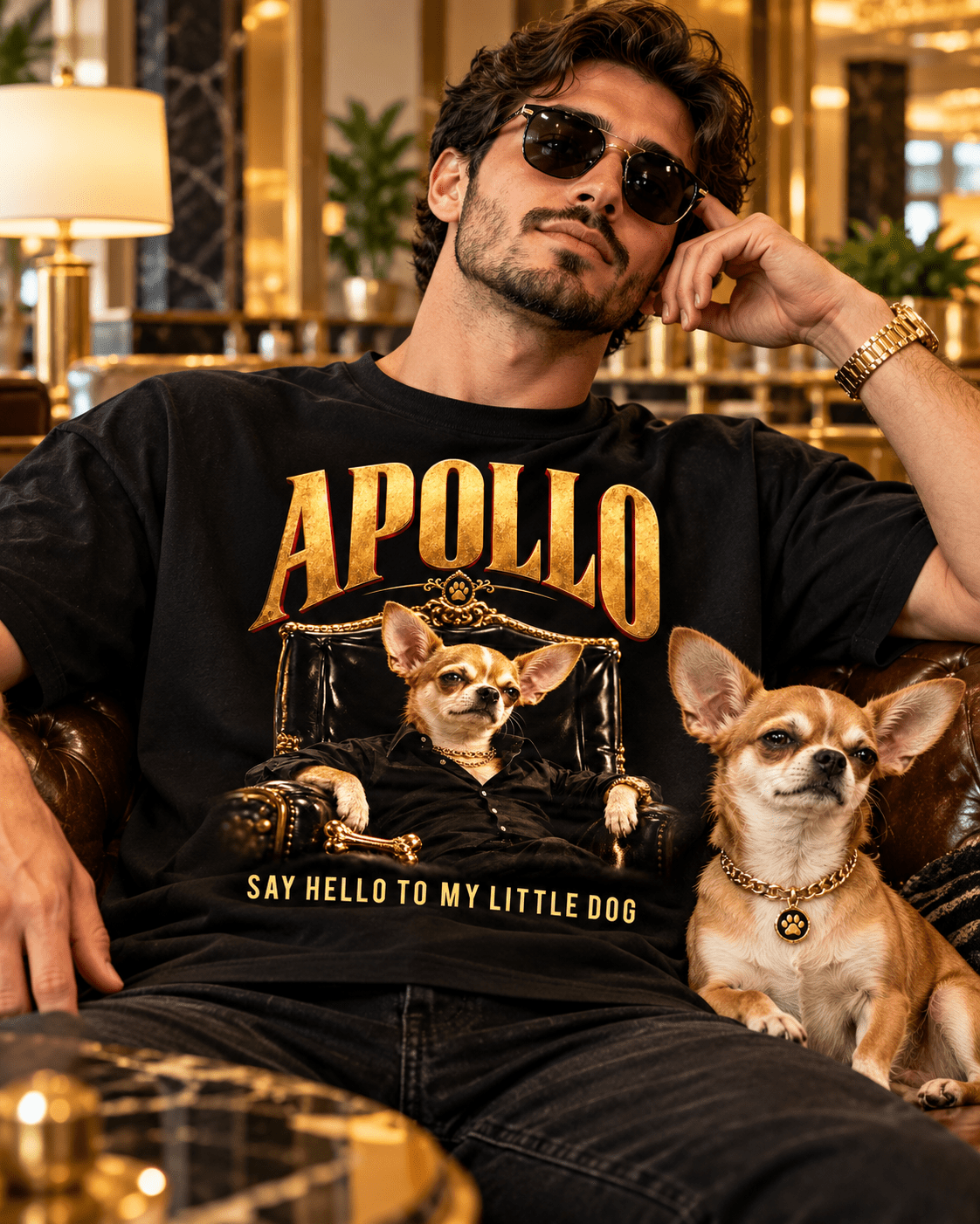 Custom Boss Dog T-Shirt – Personalized Pet Portrait & Name - PAWSSION CLUB