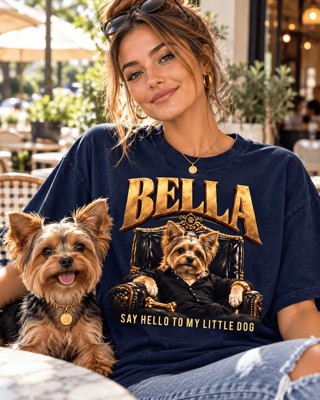 Custom Boss Dog T-Shirt – Personalized Pet Portrait & Name - PAWSSION CLUB
