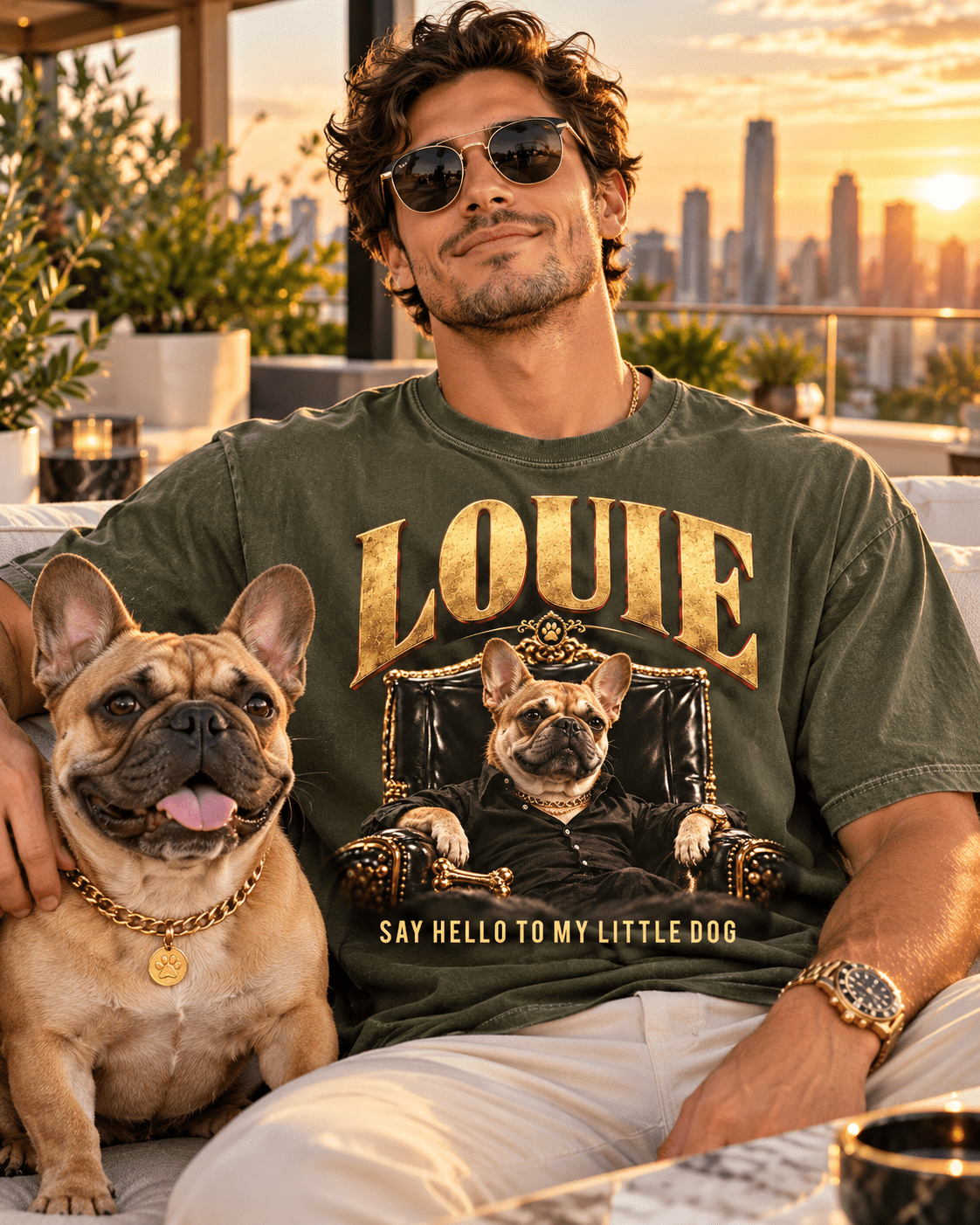 Custom Boss Dog T-Shirt – Personalized Pet Portrait & Name - PAWSSION CLUB