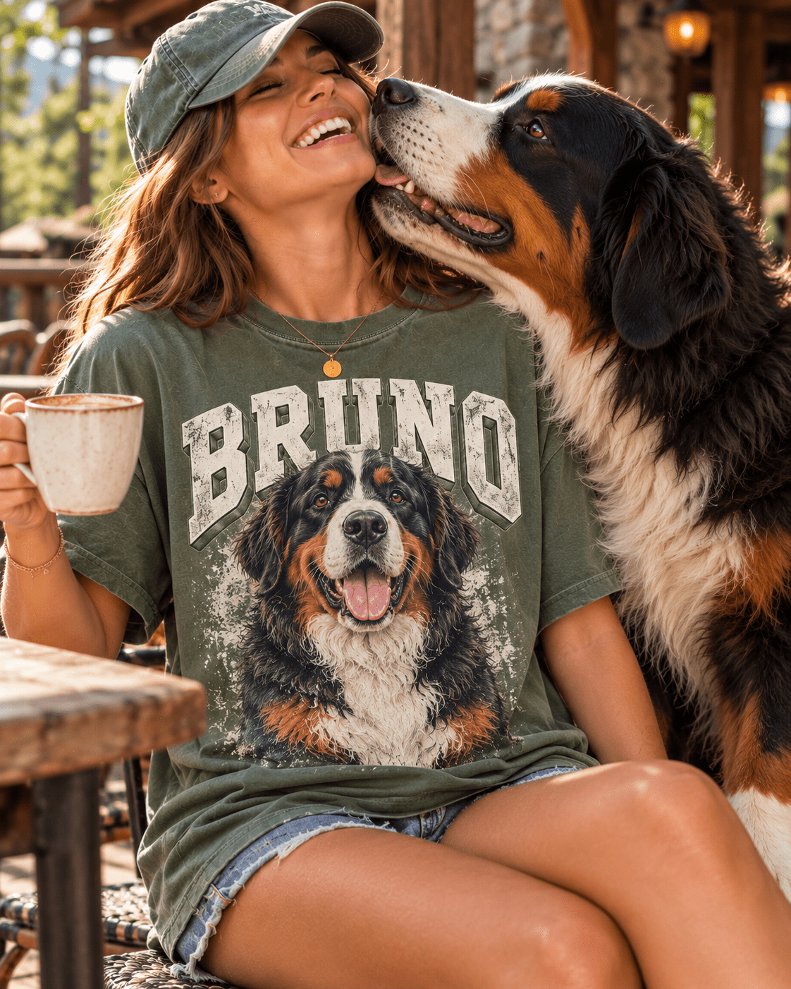 Custom College Dog T-Shirt – Personalized Pet Portrait & Name - PAWSSION CLUB