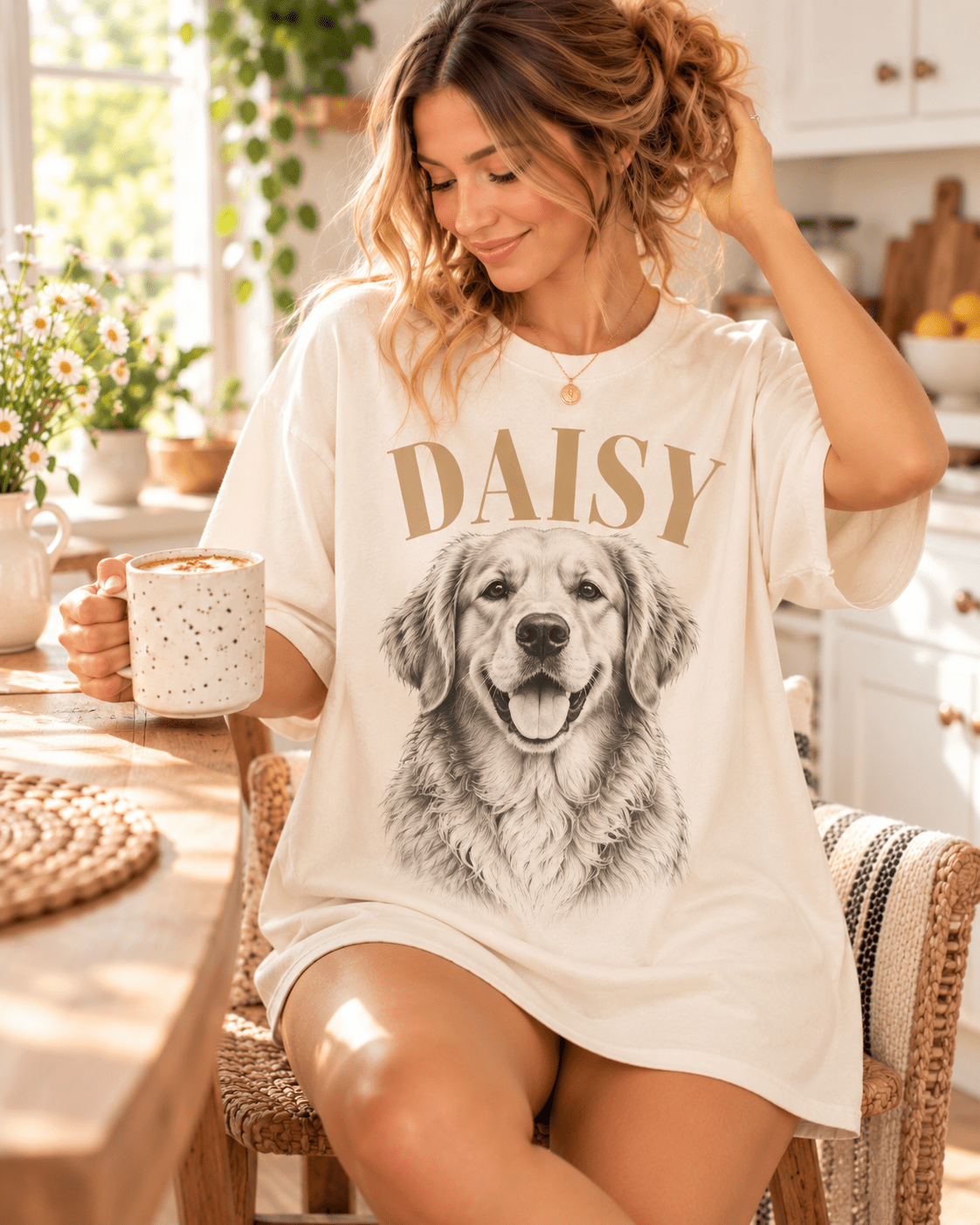 Custom Dog Photo T-Shirt – Personalized Pet Portrait & Name - PAWSSION CLUB