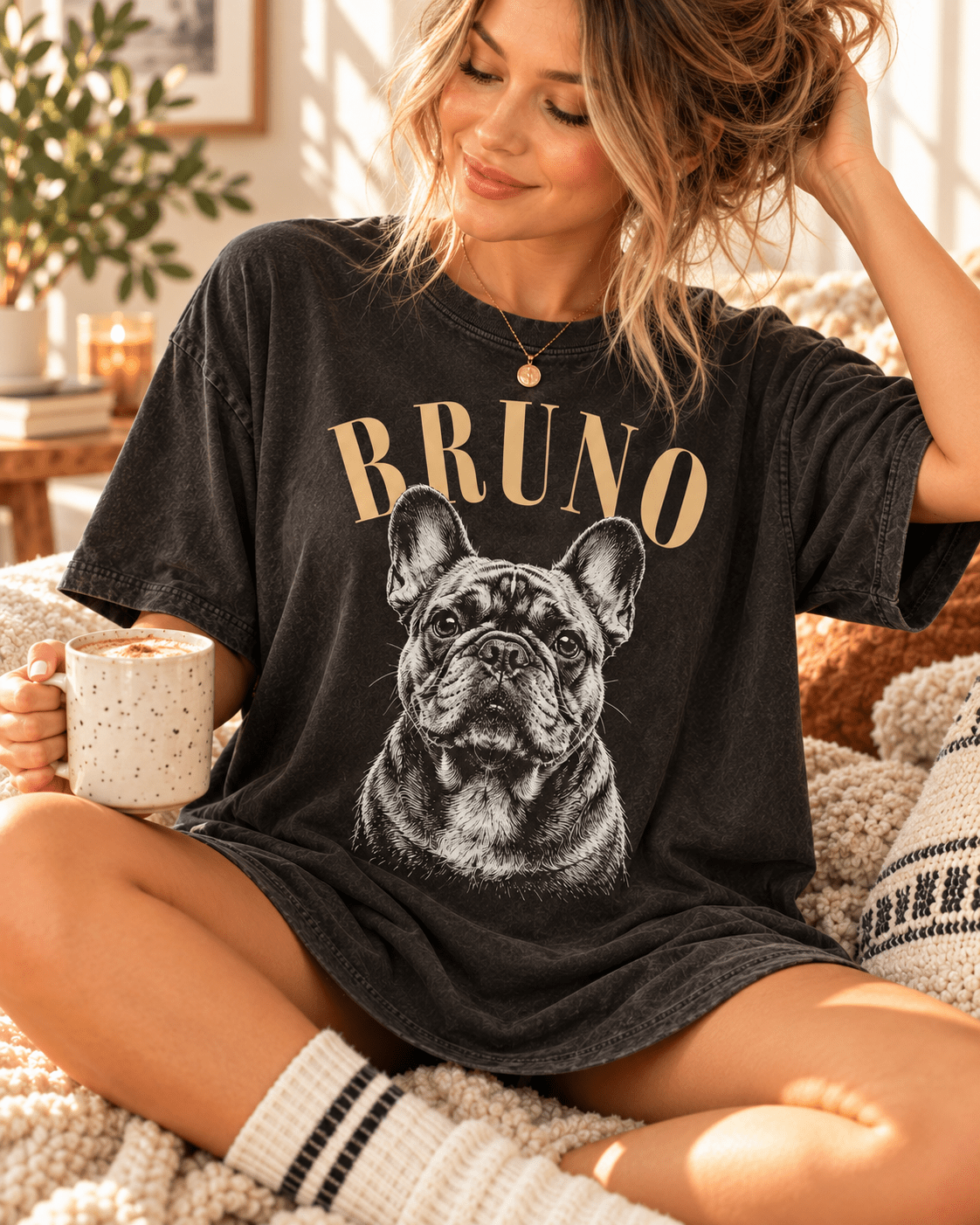 Custom Dog Photo T-Shirt – Personalized Pet Portrait & Name - PAWSSION CLUB