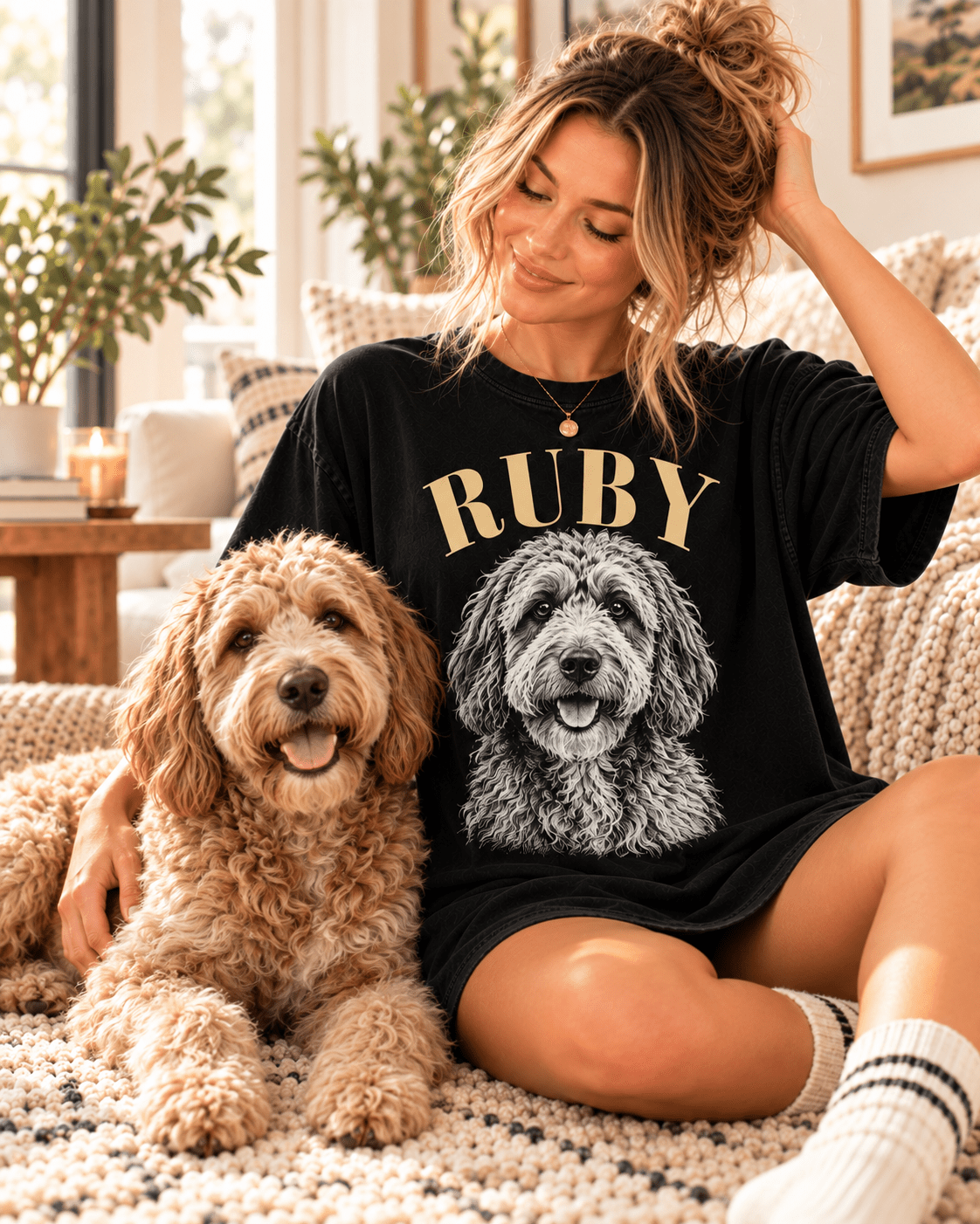 Custom Dog Photo T-Shirt – Personalized Pet Portrait & Name - PAWSSION CLUB