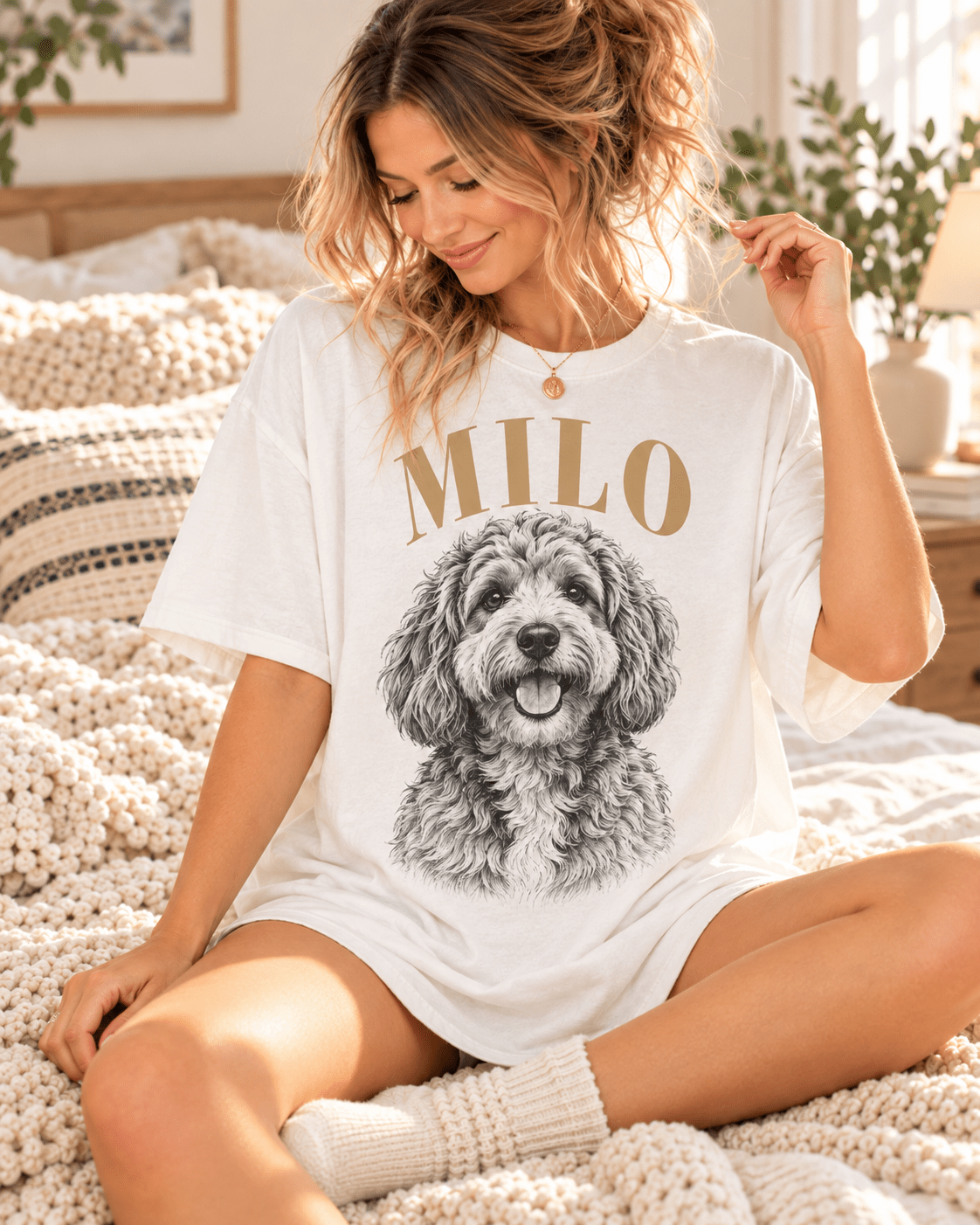 Custom Dog Photo T-Shirt – Personalized Pet Portrait & Name - PAWSSION CLUB