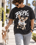 Custom Skater Dog T-Shirt – Personalized Pet Portrait & Name - PAWSSION CLUB