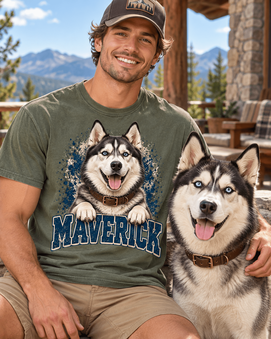 Custom Varsity Dog T-Shirt – Personalized Pet Portrait & Name - PAWSSION CLUB