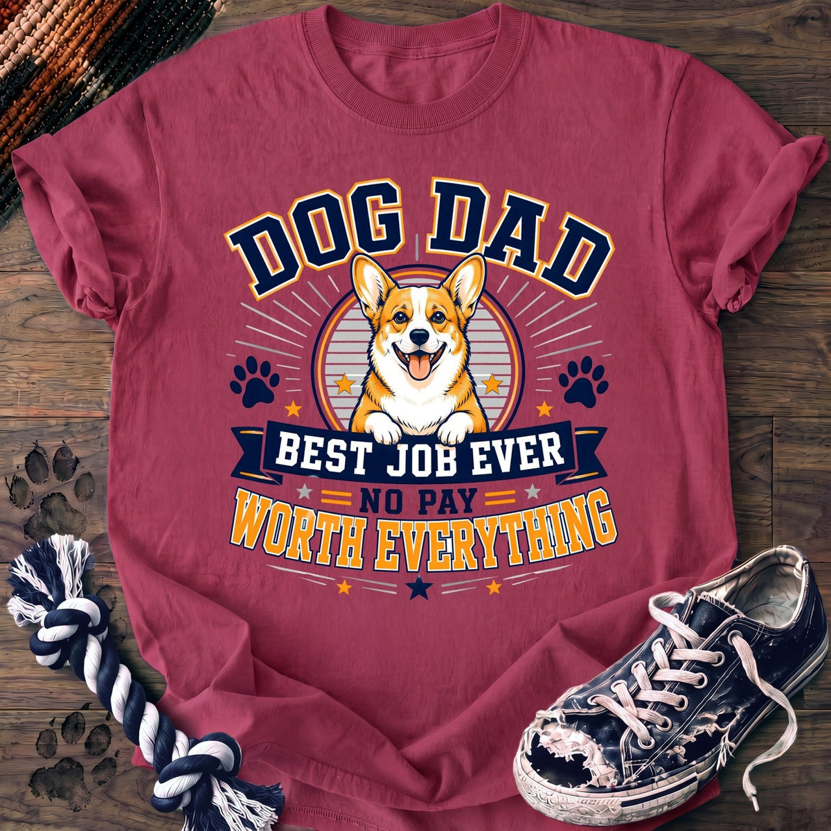 Dog Dad Best Job Ever No Pay Worth Everything - Corgi - PAWSSION CLUB