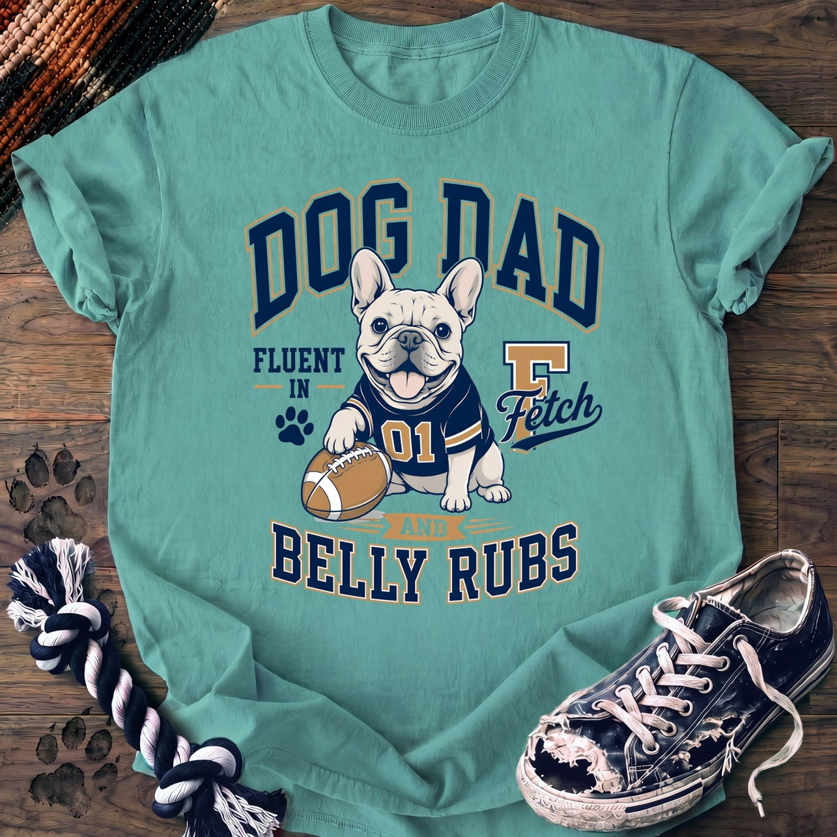 Dog Dad Fluent In Fetch And Belly Rubs - French Bulldog - PAWSSION CLUB