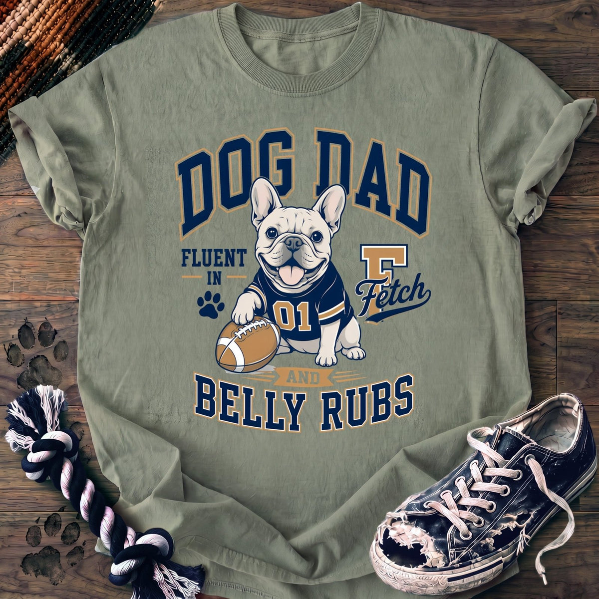 Dog Dad Fluent In Fetch And Belly Rubs - French Bulldog - PAWSSION CLUB