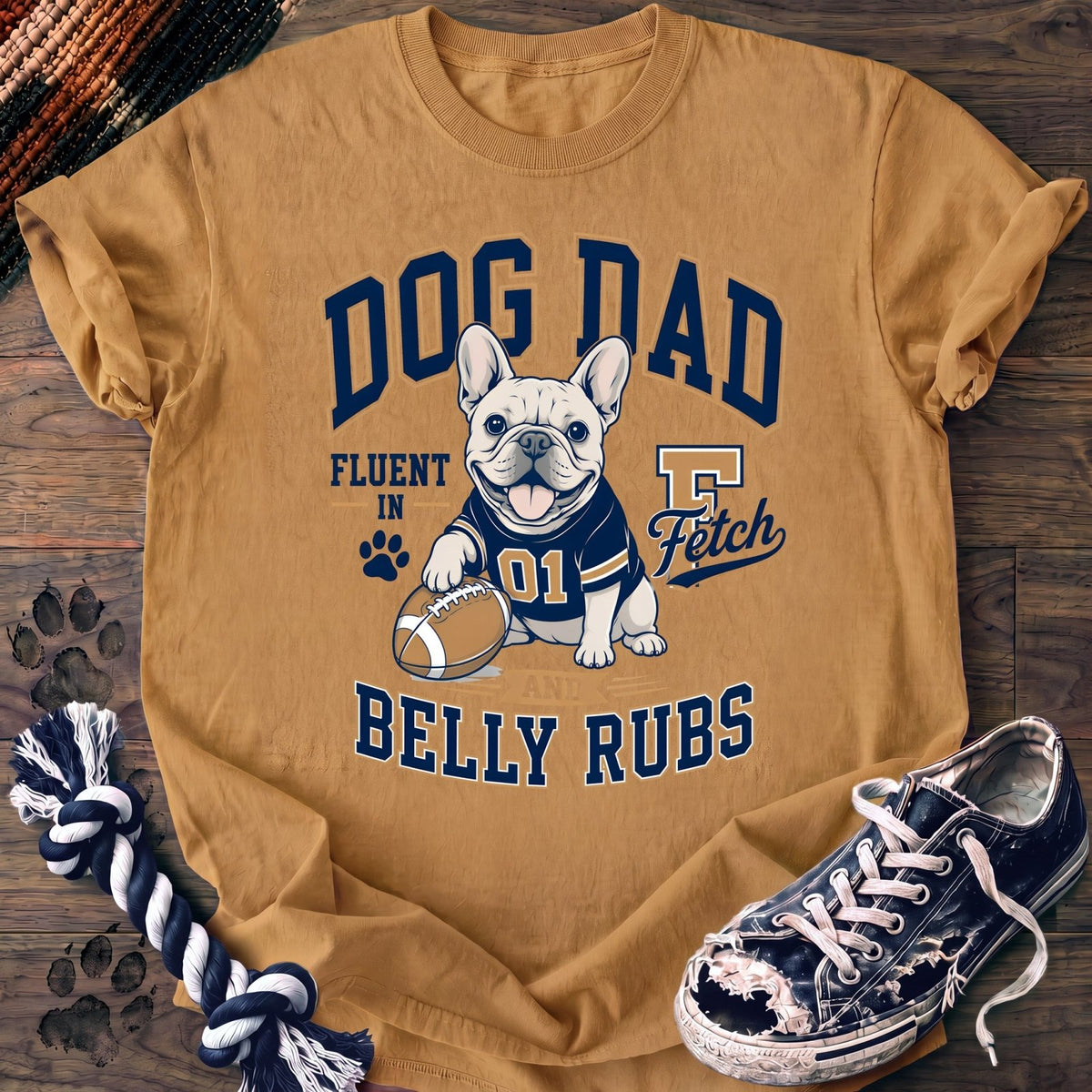 Dog Dad Fluent In Fetch And Belly Rubs - French Bulldog - PAWSSION CLUB