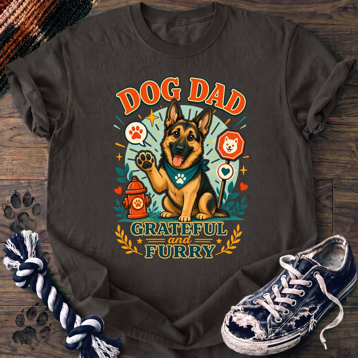 Dog Dad Grateful And Furry - German Shepherd - PAWSSION CLUB