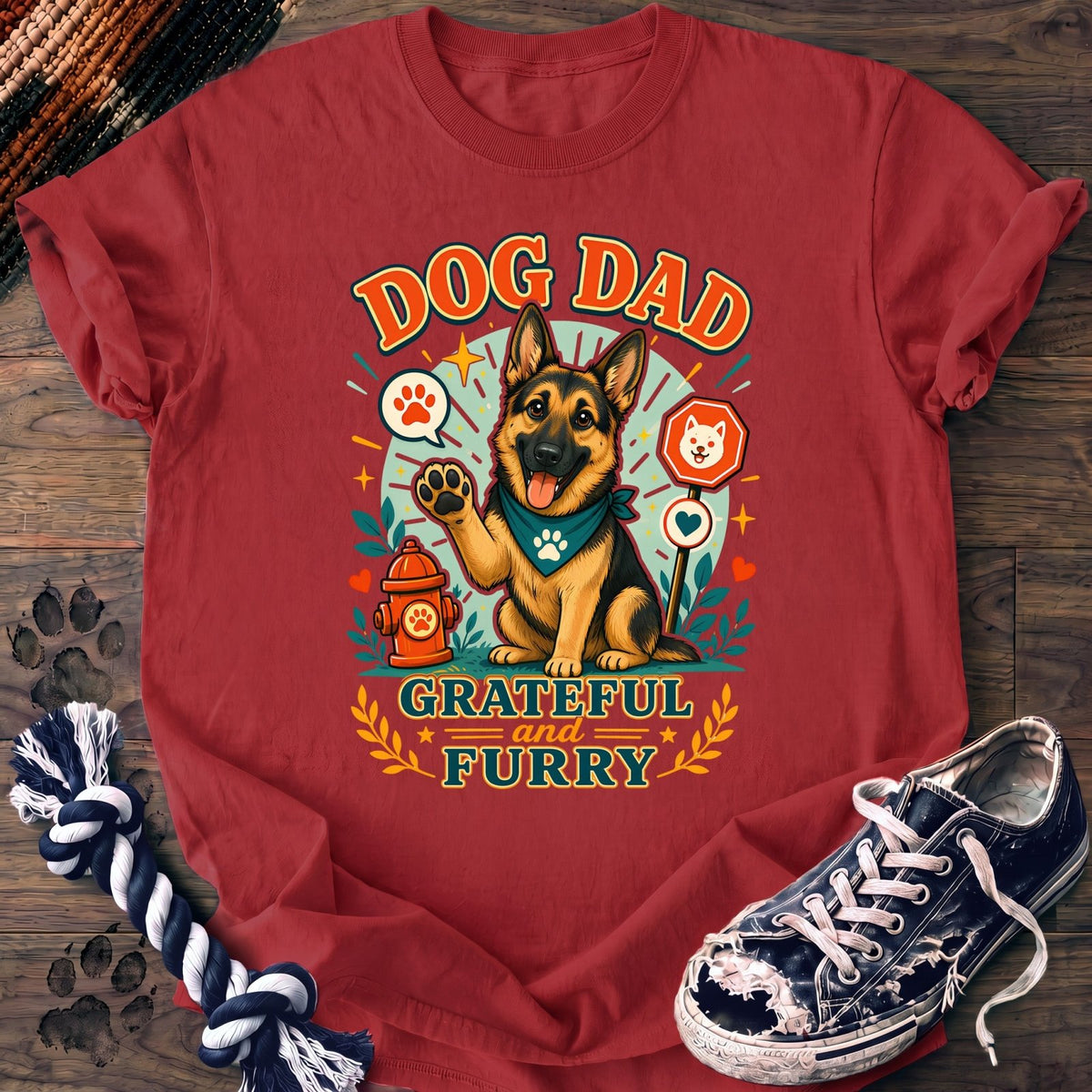 Dog Dad Grateful And Furry - German Shepherd - PAWSSION CLUB