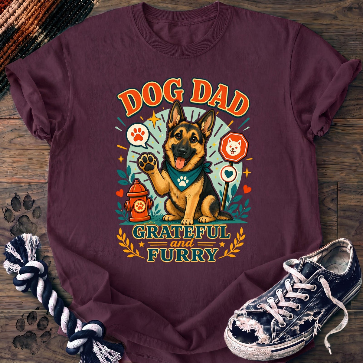Dog Dad Grateful And Furry - German Shepherd - PAWSSION CLUB