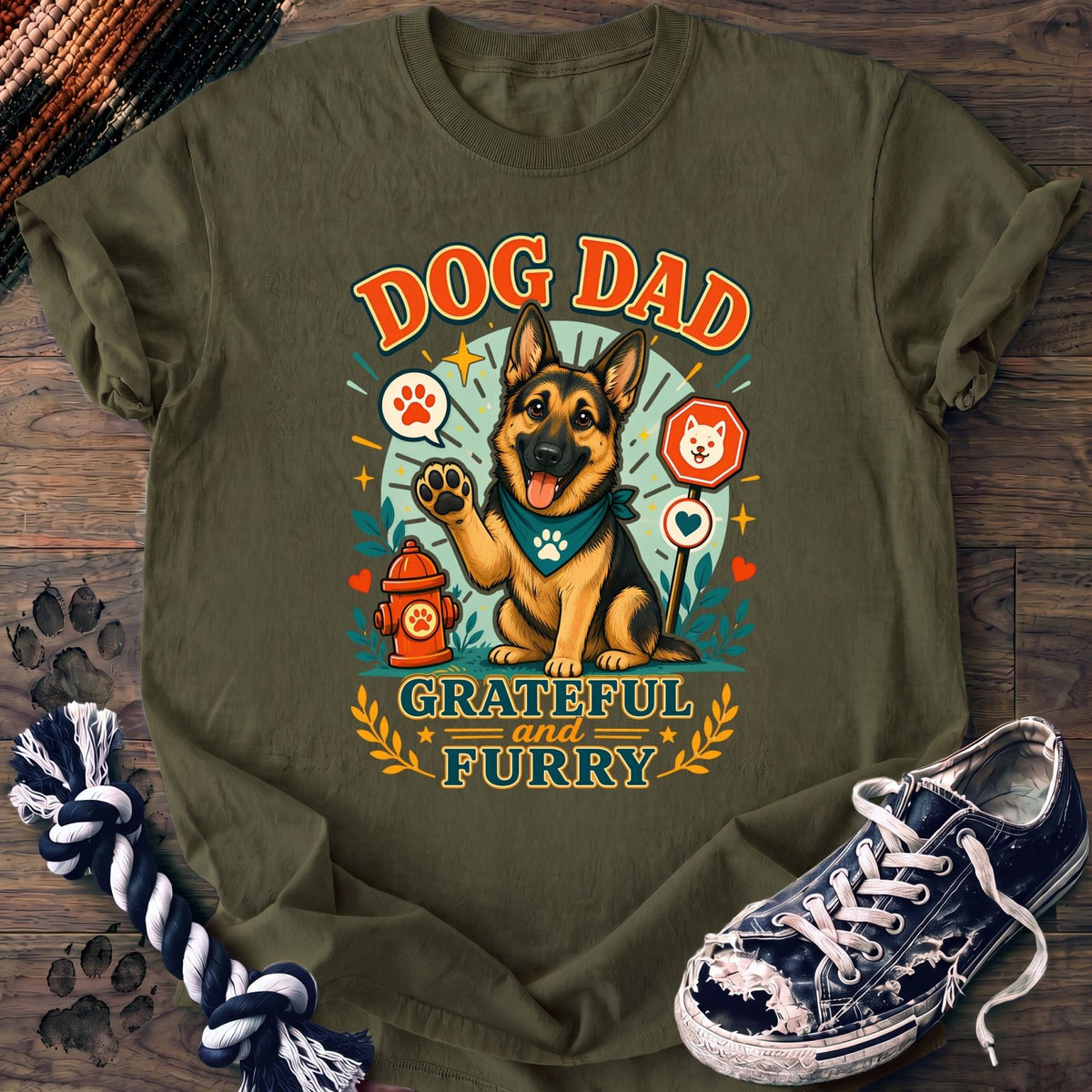 Dog Dad Grateful And Furry - German Shepherd - PAWSSION CLUB