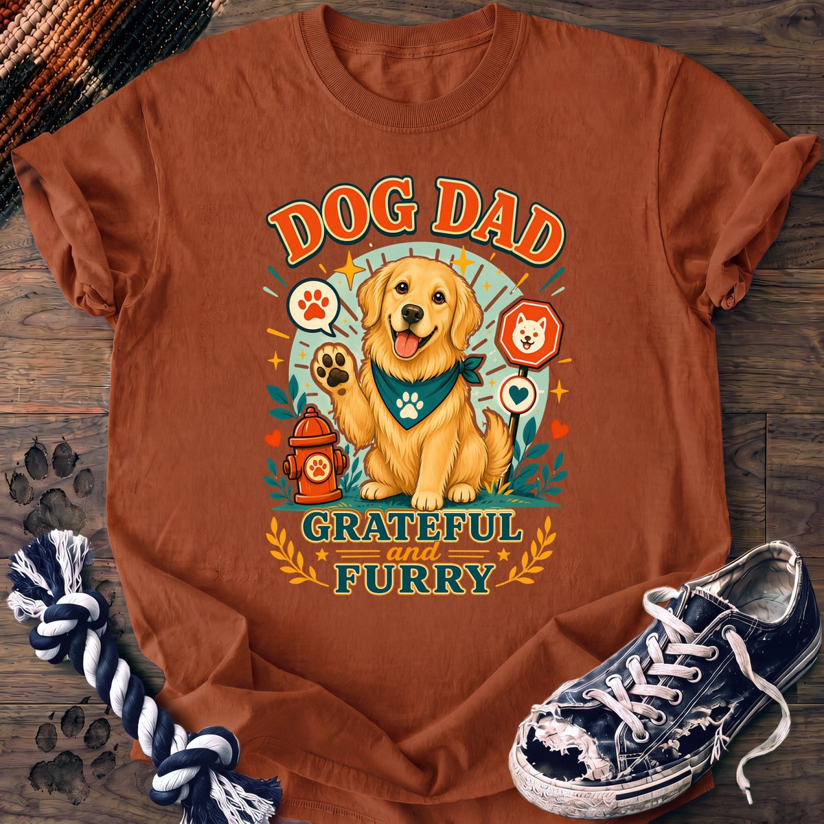 Dog Dad Grateful And Furry - Golden Retriever - PAWSSION CLUB