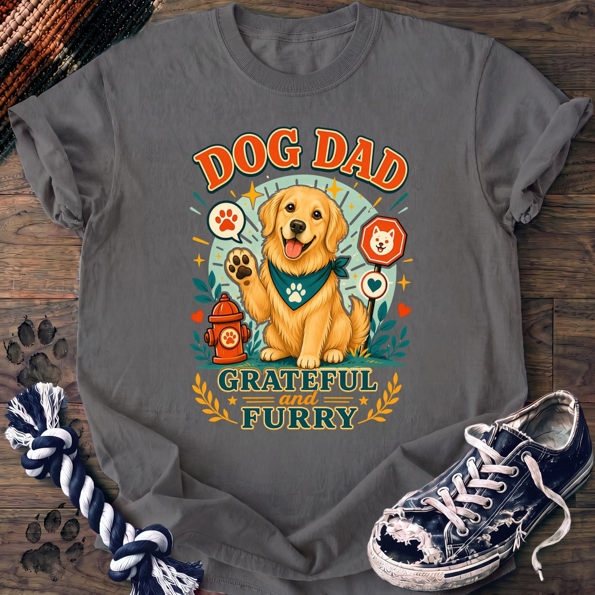 Dog Dad Grateful And Furry - Golden Retriever - PAWSSION CLUB