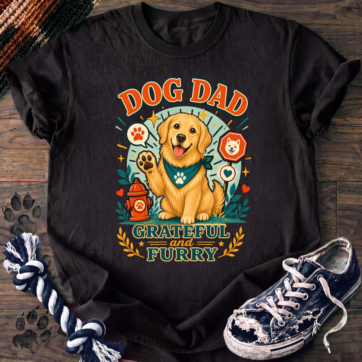 Dog Dad Grateful And Furry - Golden Retriever - PAWSSION CLUB