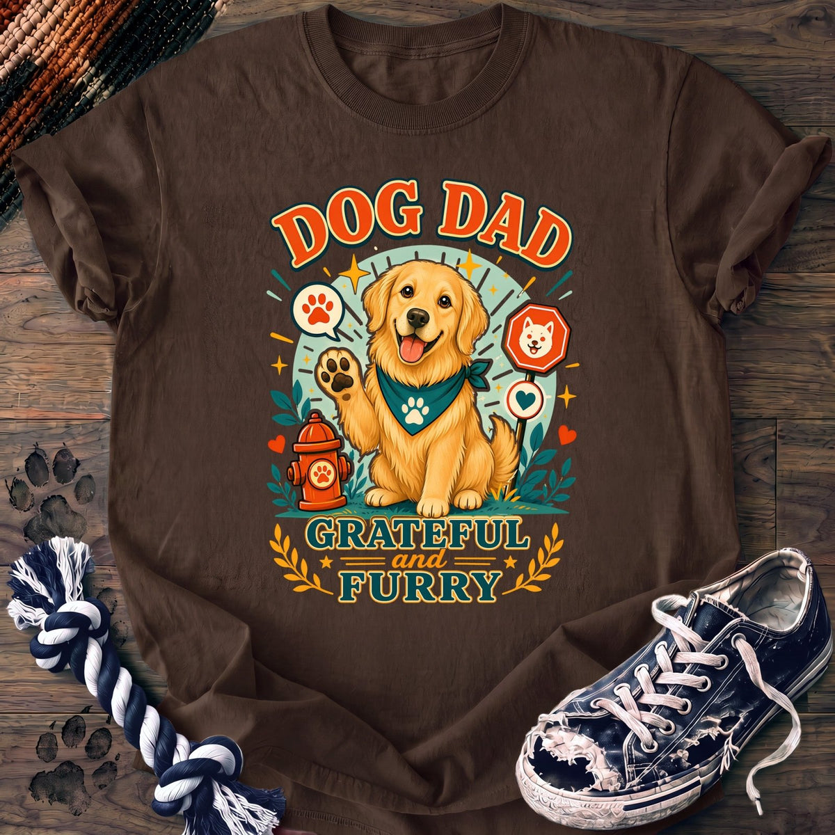 Dog Dad Grateful And Furry - Golden Retriever - PAWSSION CLUB