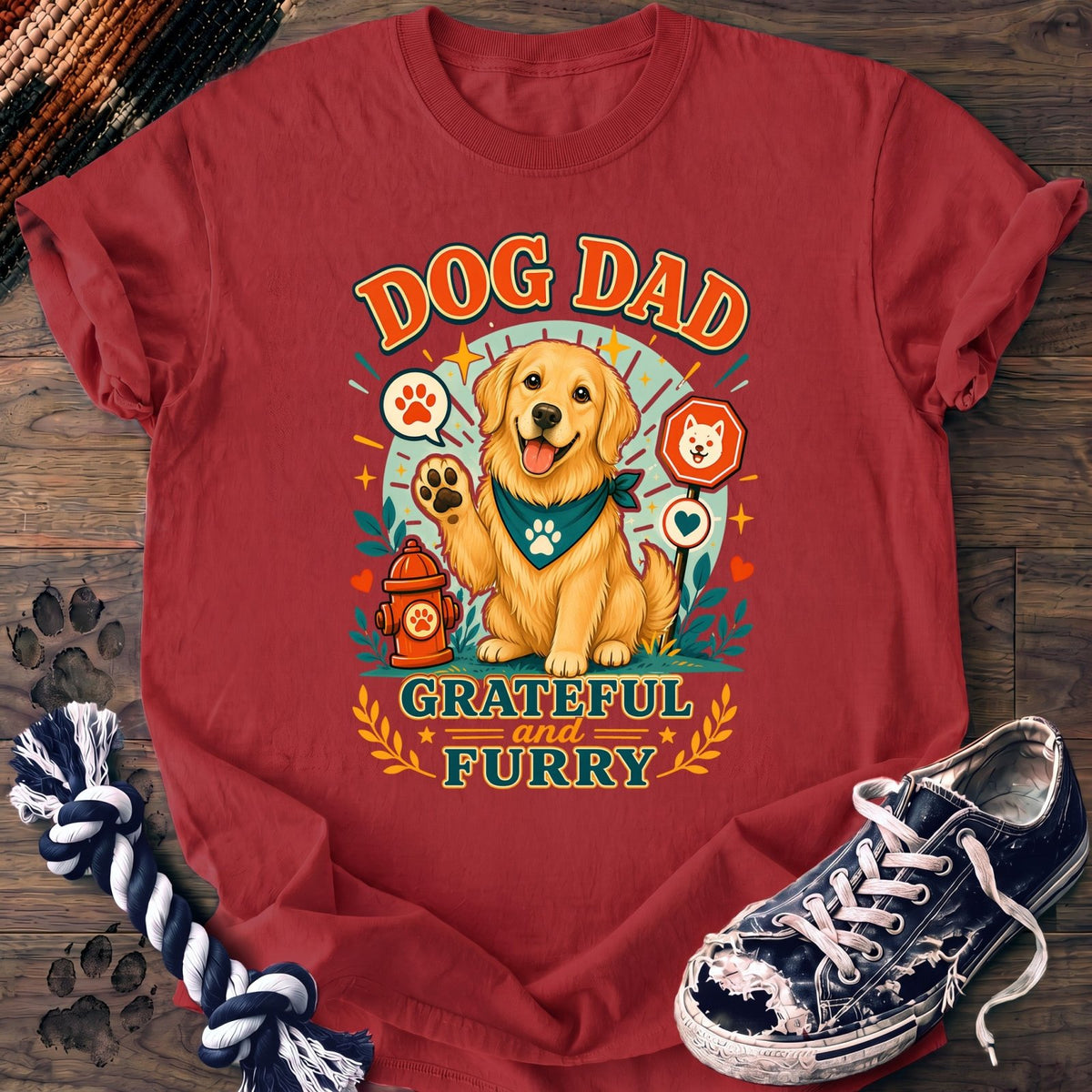Dog Dad Grateful And Furry - Golden Retriever - PAWSSION CLUB