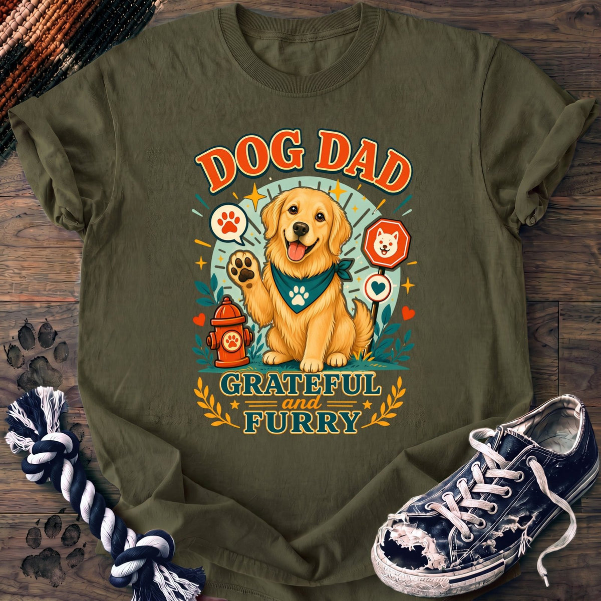 Dog Dad Grateful And Furry - Golden Retriever - PAWSSION CLUB