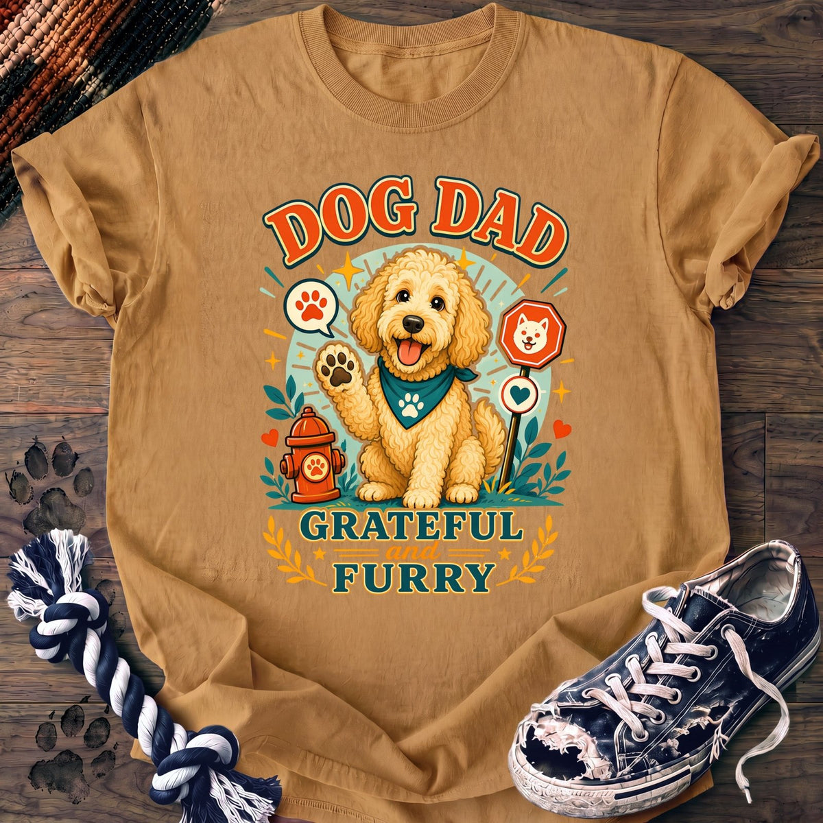 Dog Dad Grateful And Furry - Goldendoodle - PAWSSION CLUB