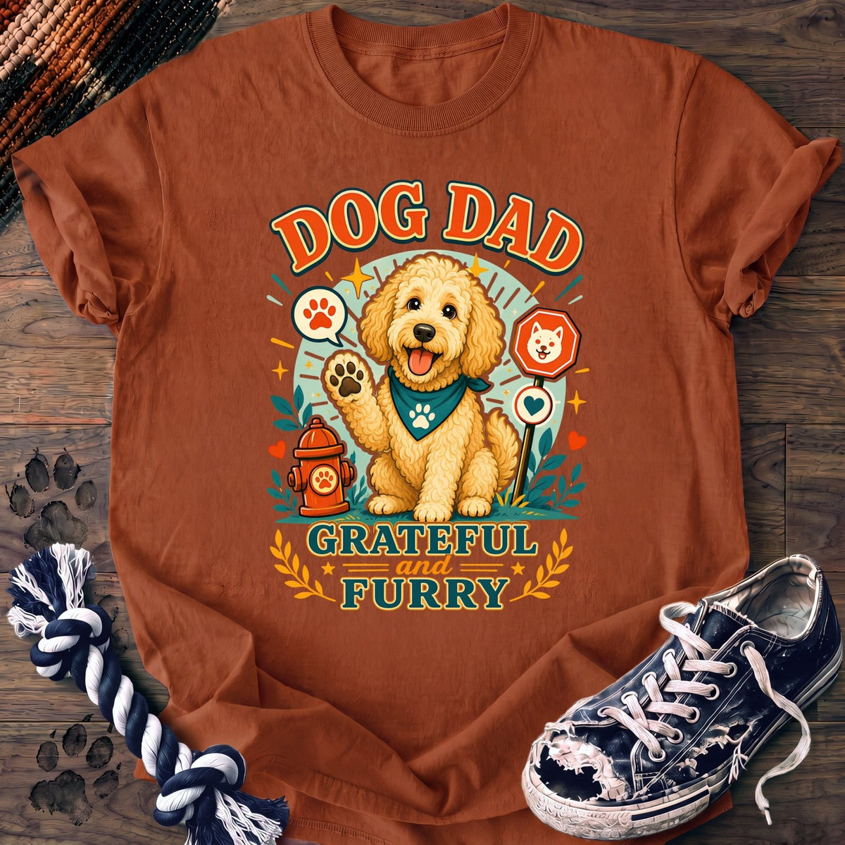 Dog Dad Grateful And Furry - Goldendoodle - PAWSSION CLUB
