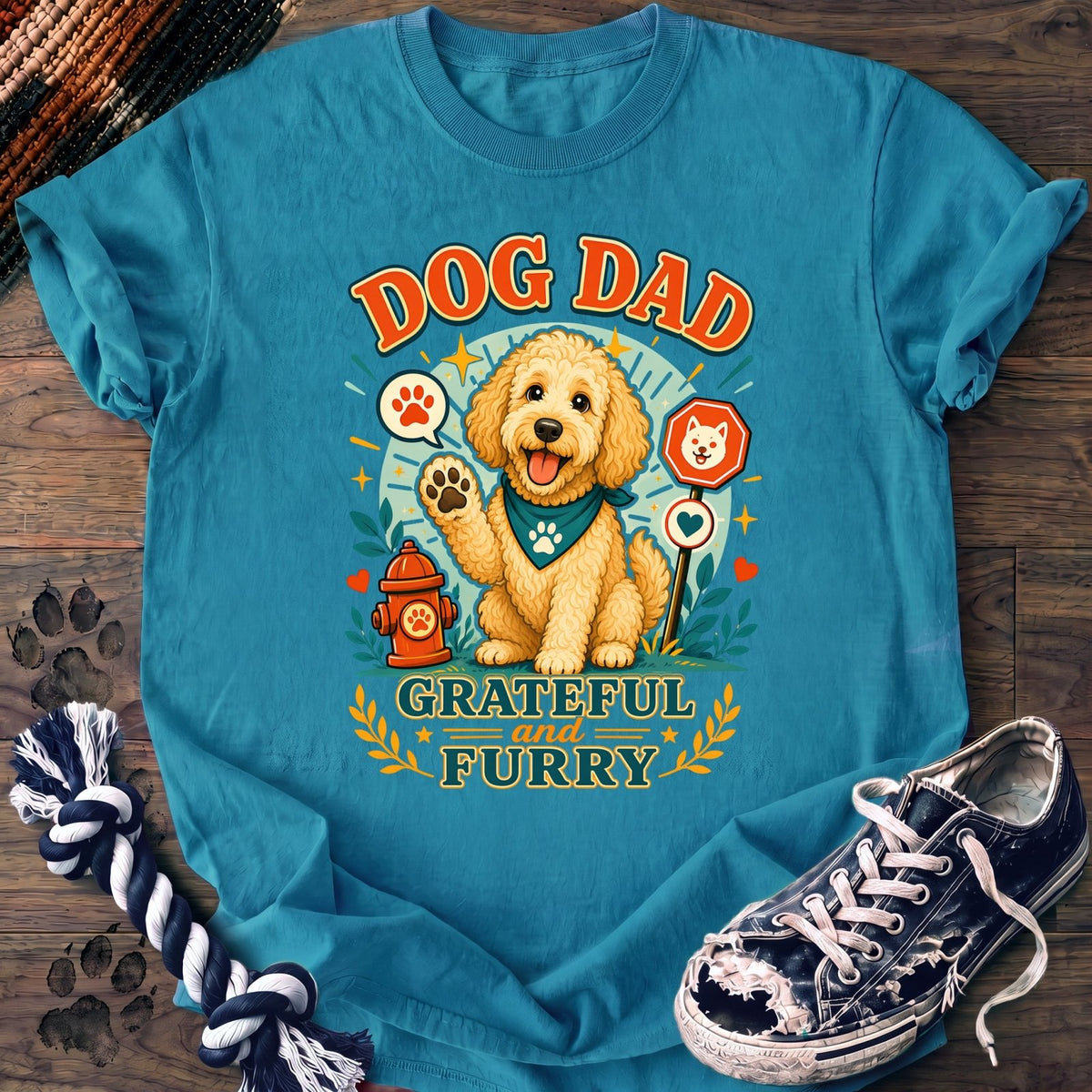 Dog Dad Grateful And Furry - Goldendoodle - PAWSSION CLUB
