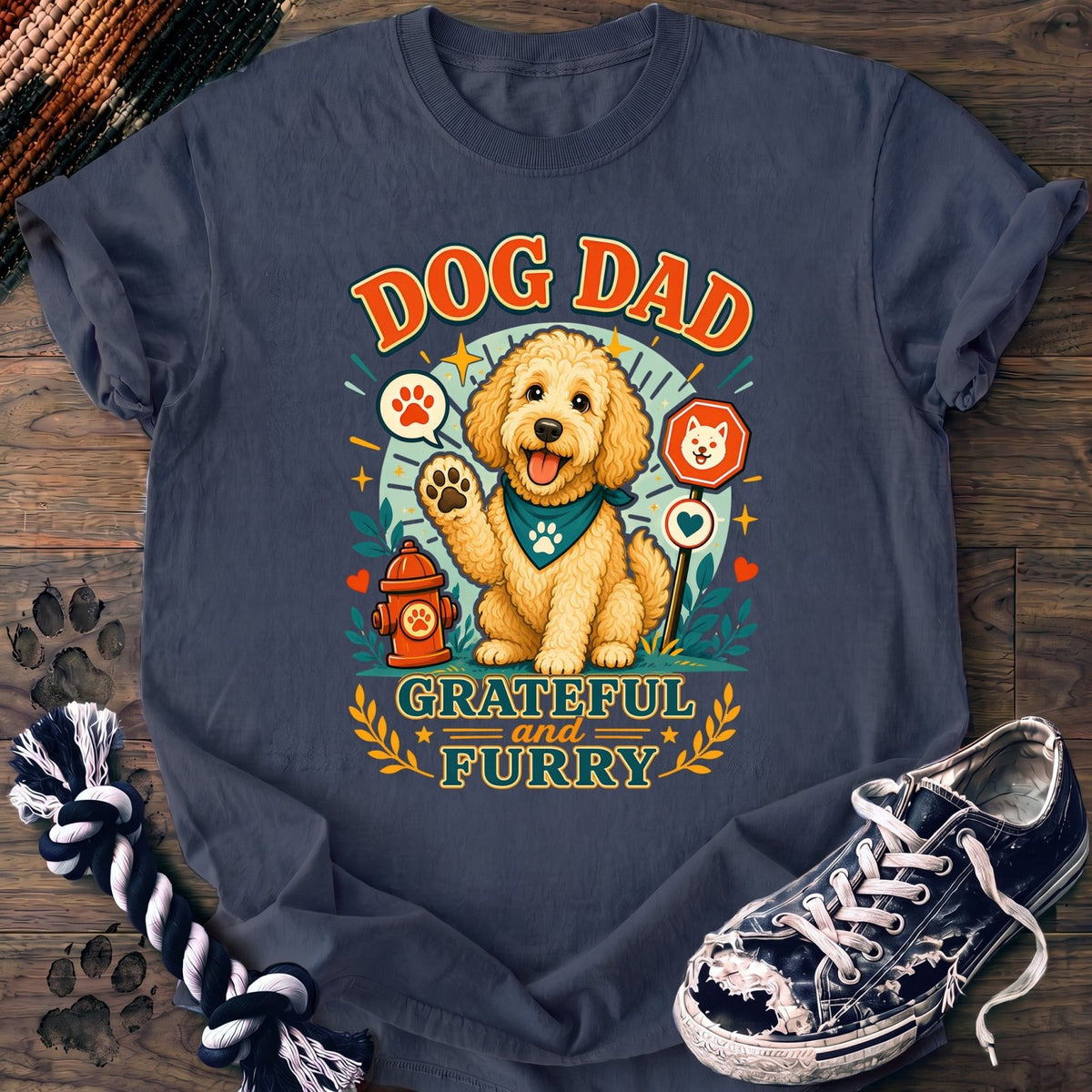 Dog Dad Grateful And Furry - Goldendoodle - PAWSSION CLUB