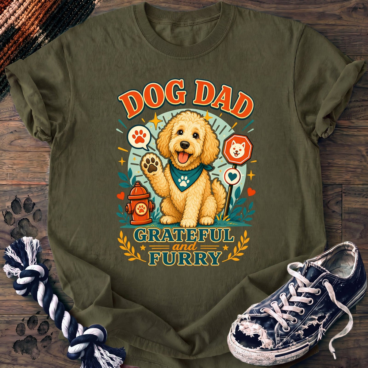 Dog Dad Grateful And Furry - Goldendoodle - PAWSSION CLUB